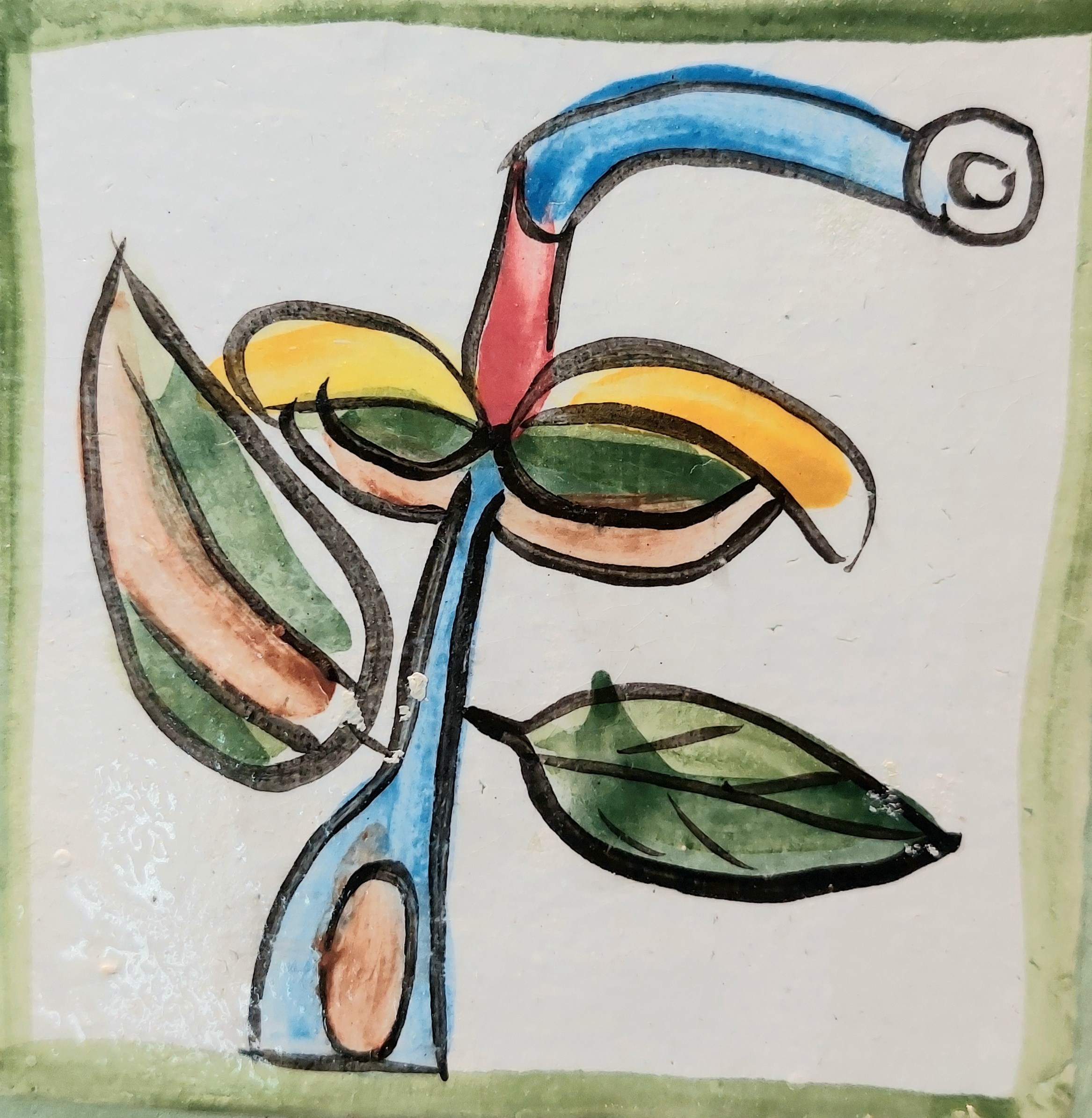 Много плиток-цветочков. Керамика с историей. Елена Рогалёва