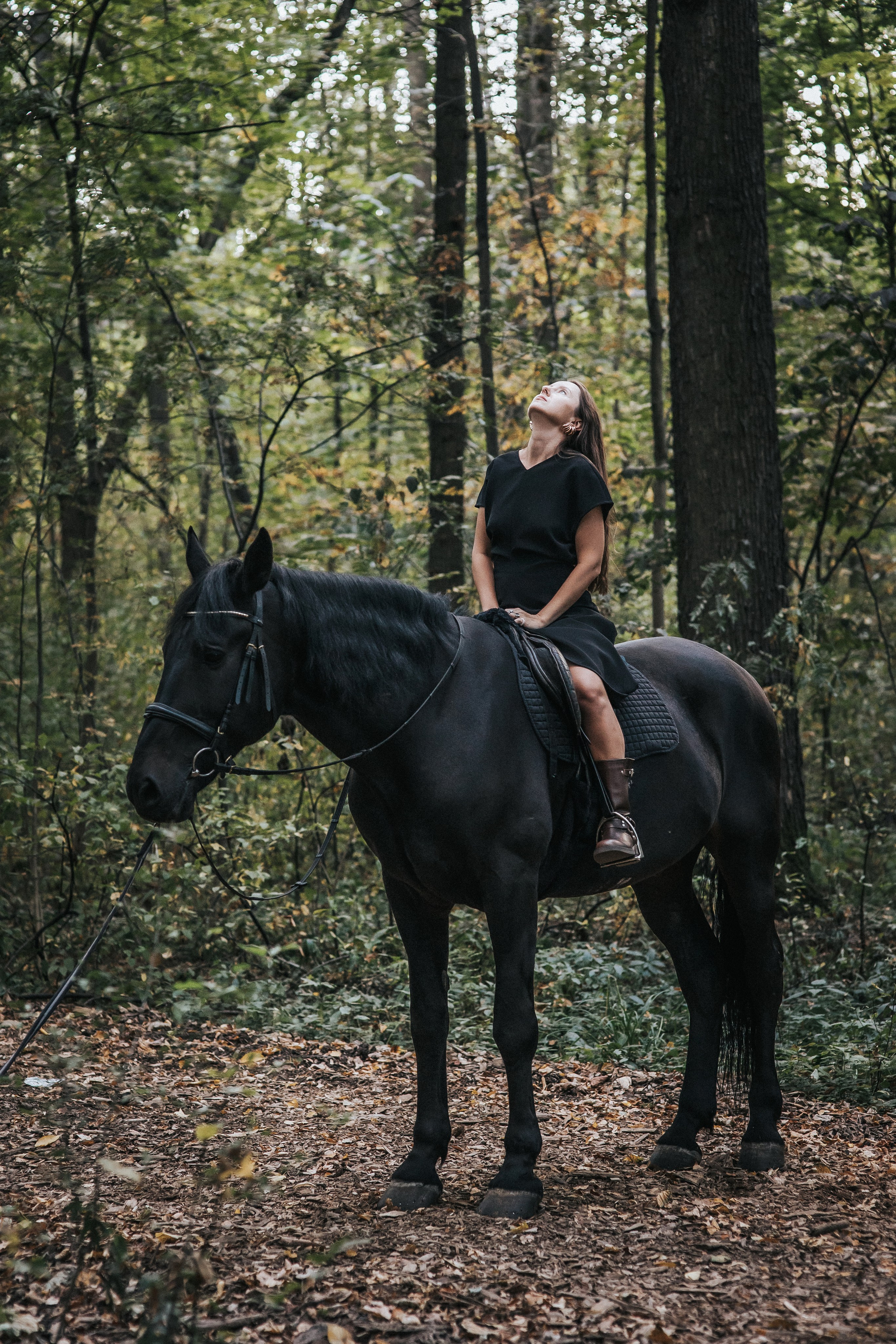 Большая семья и черный конь Султан. Семейный фотограф в Москве Наталья Чуб, заказать Фотокнигу
