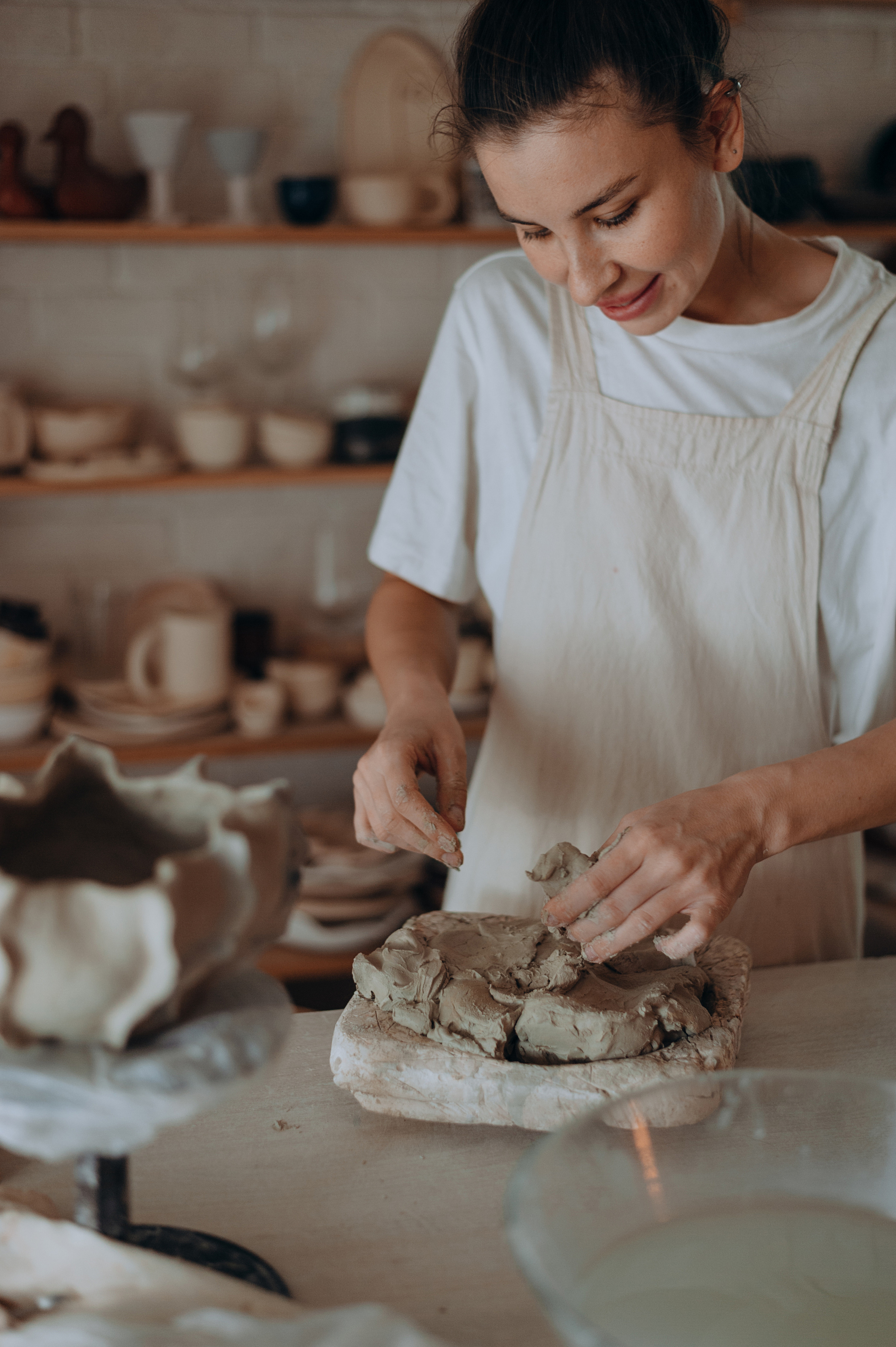 Лепка из белой глины