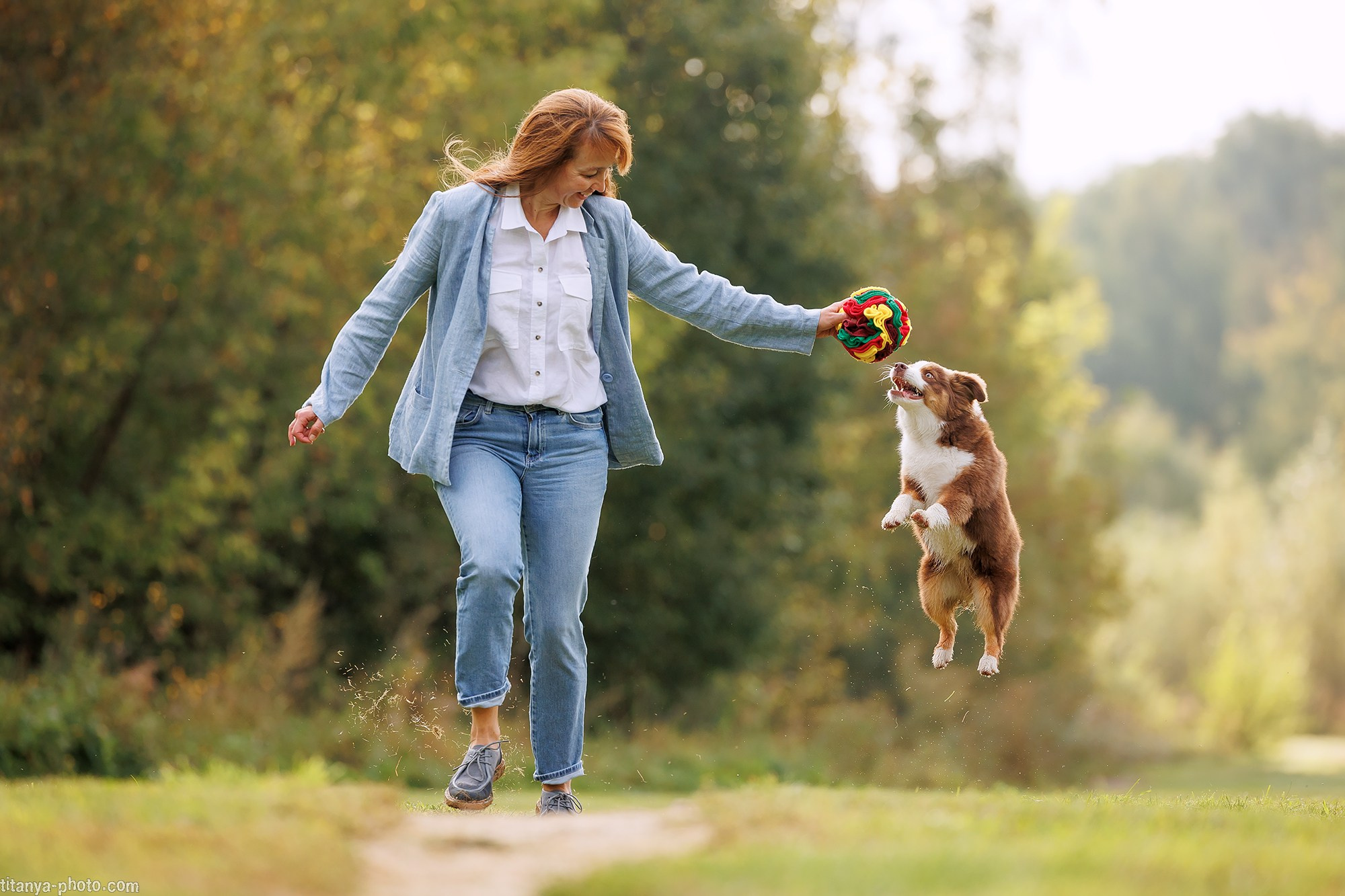 Наталья и мини аусси Ника. Фотограф собак, фотограф-анималист Аня Титова (Titanya). Москва