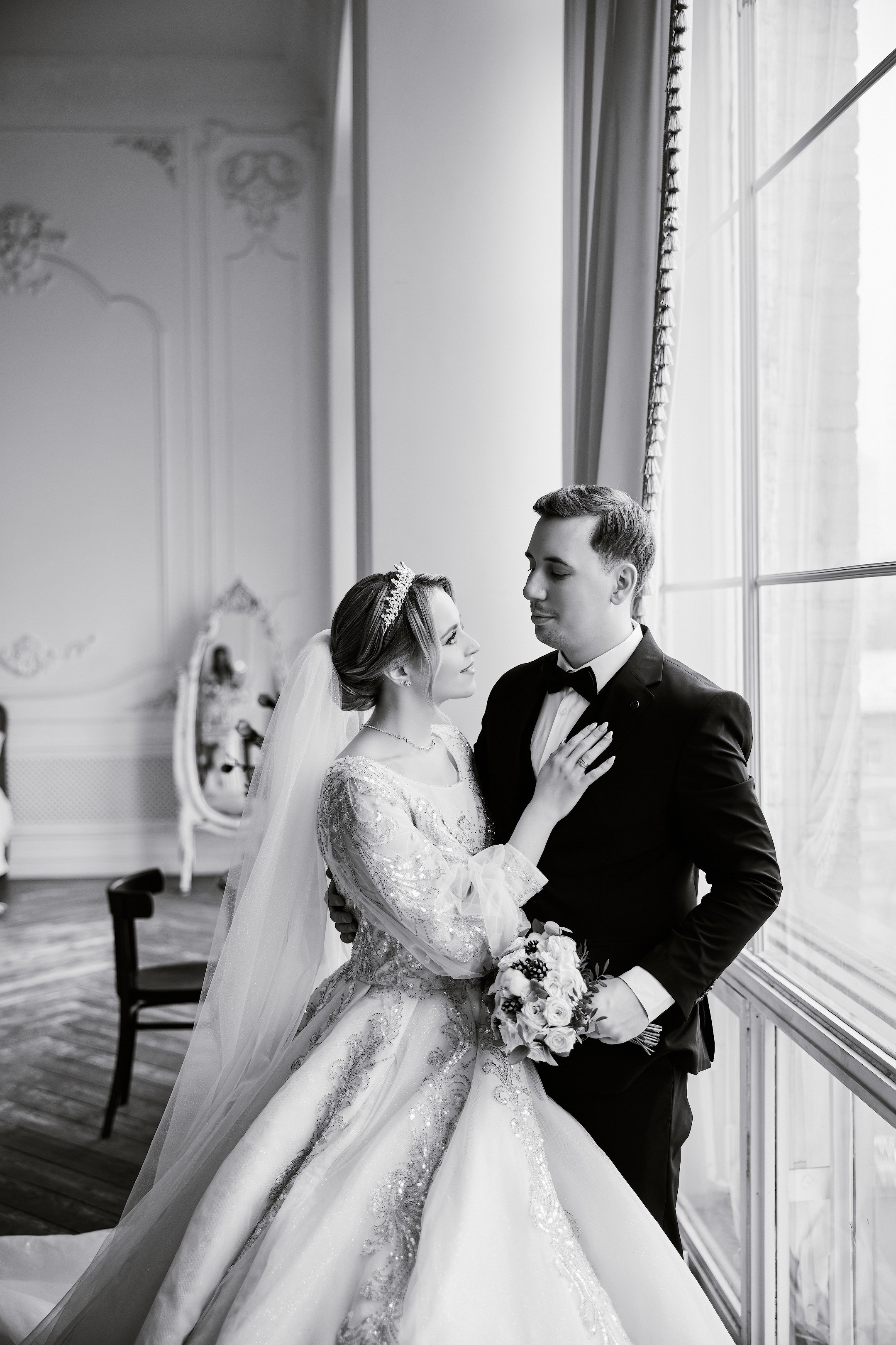 Свадебная фотосессия в студии. Свадебный фотограф Сергей Колбинский