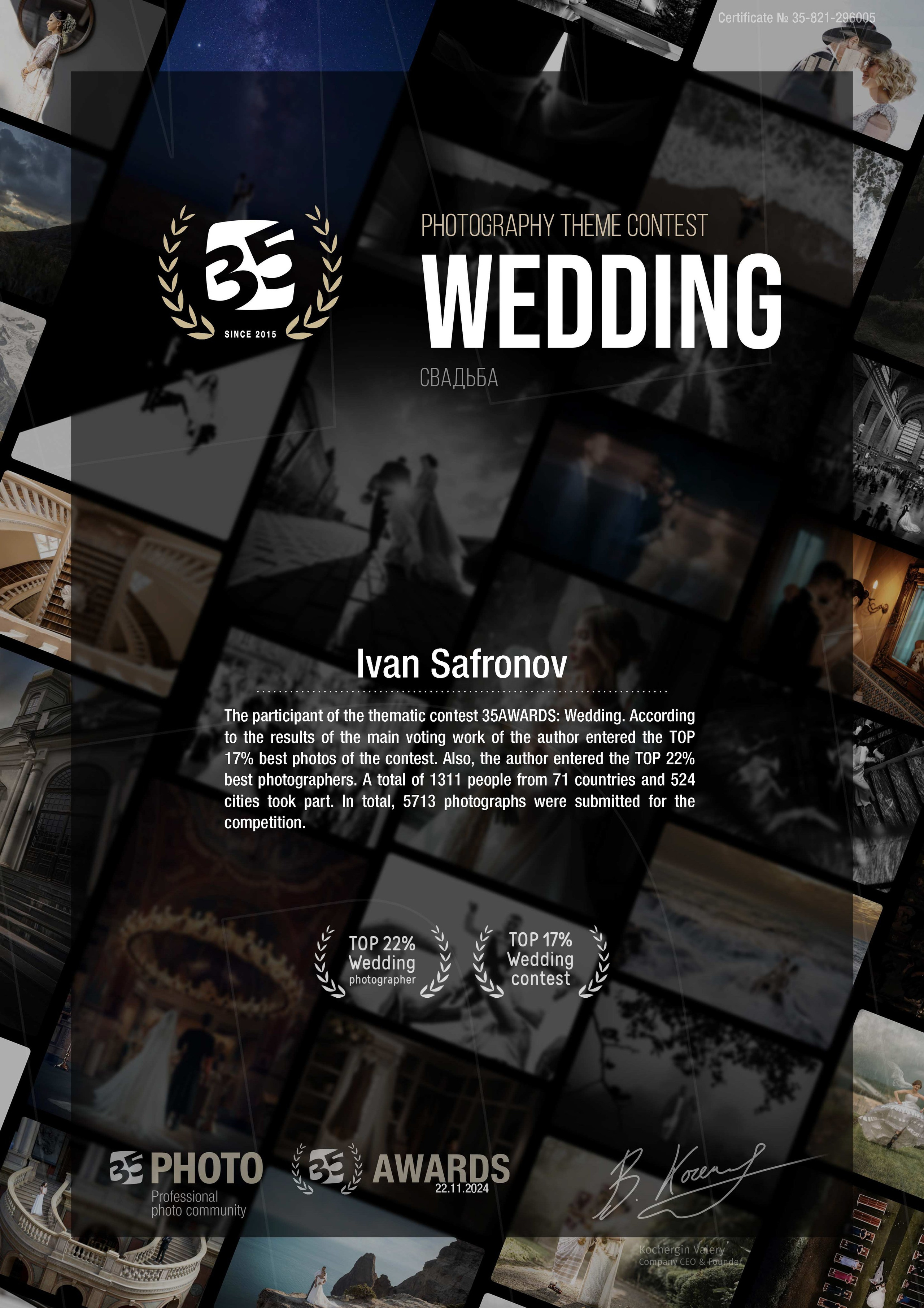 Достижения. Сафронов Иван — портретный фотограф в Москве