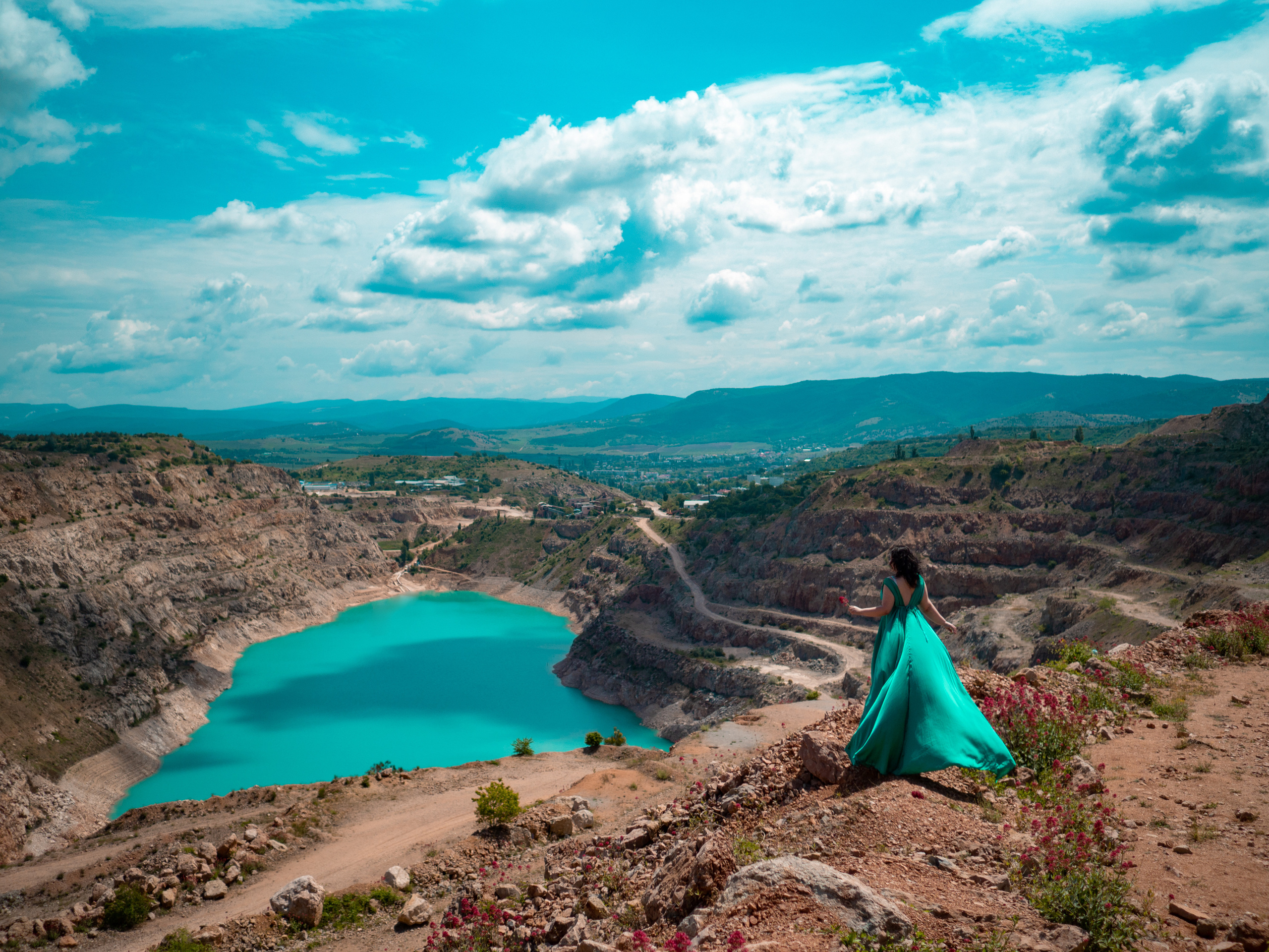 Изумрудное платье для фотосессий. Фотограф в Крыму Лебедева Александра