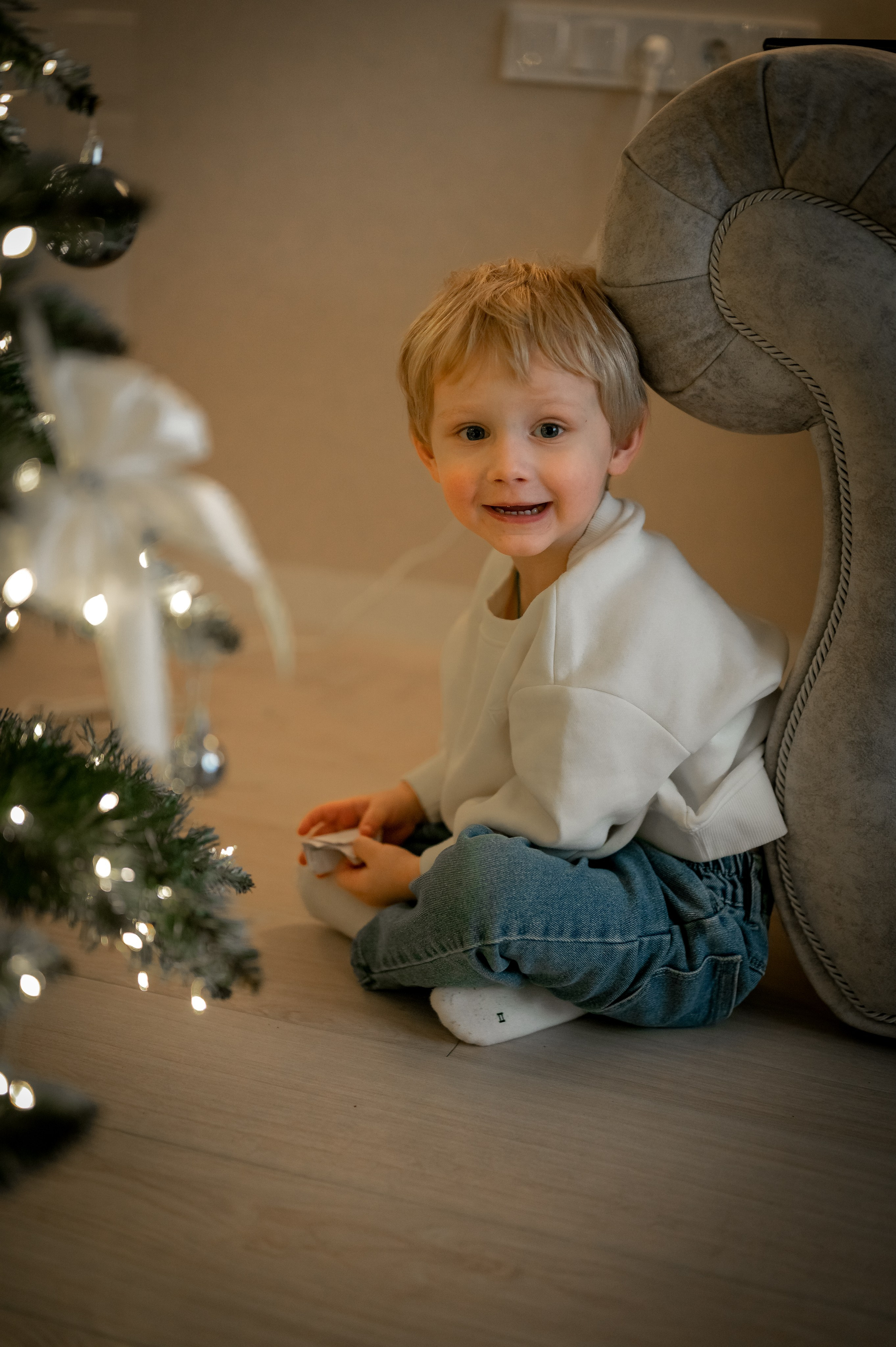 Домашняя новогодняя фотосессия. Фотограф новорождённых, семейный, школьный в городе Калуге Евгения