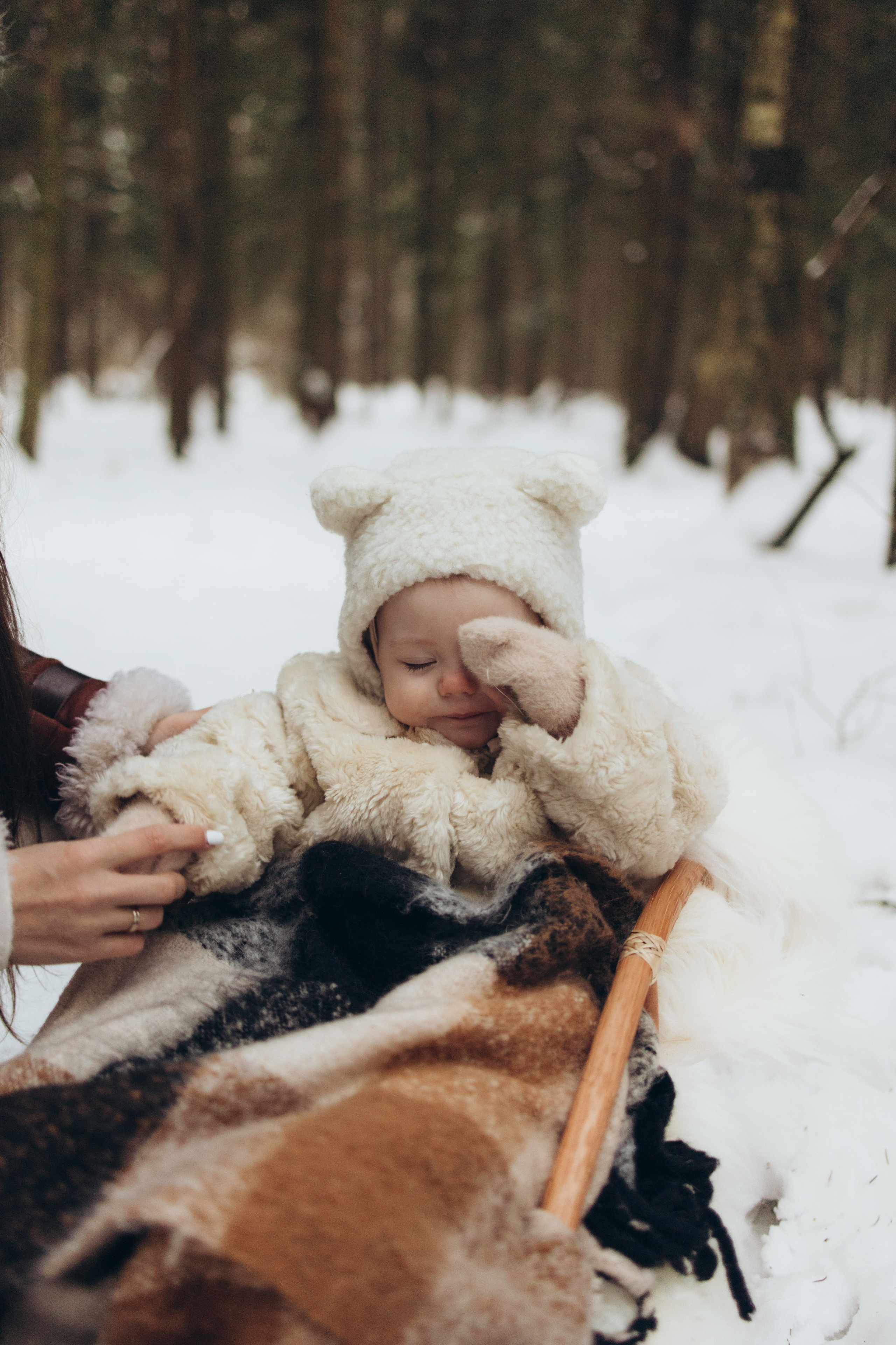 Снежный лес. Семейный фотограф в Москве Виктория Ястребинская