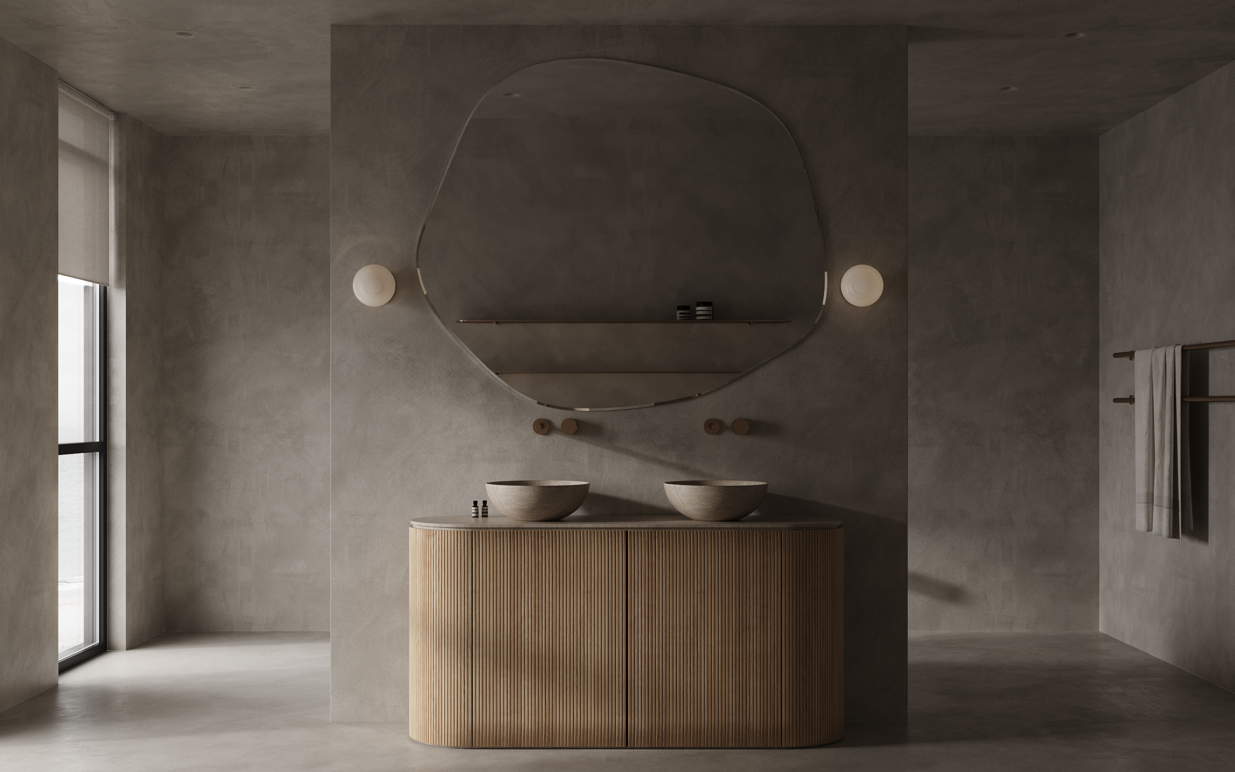 House on the coast. Interior visualization