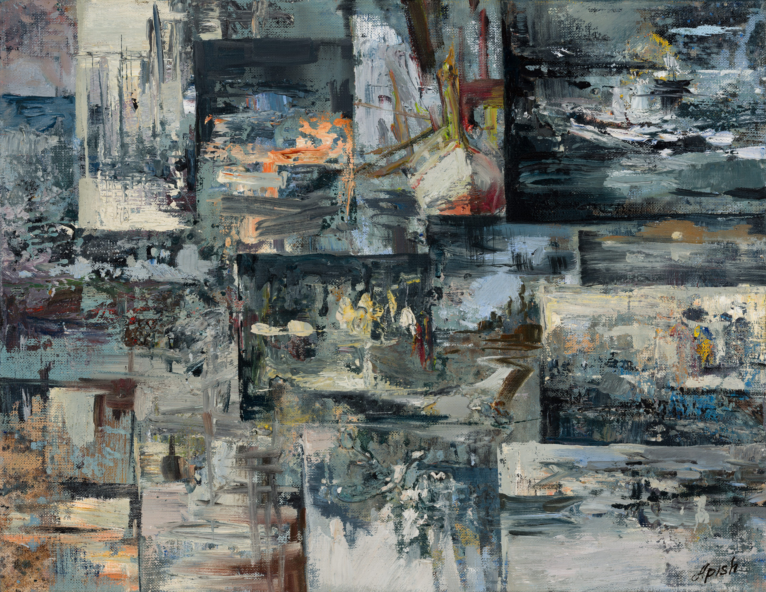 «Лоскуты Воспоминаний 7» - художник Алексей Апиш (холст, масло, 35x45 см, 2025)