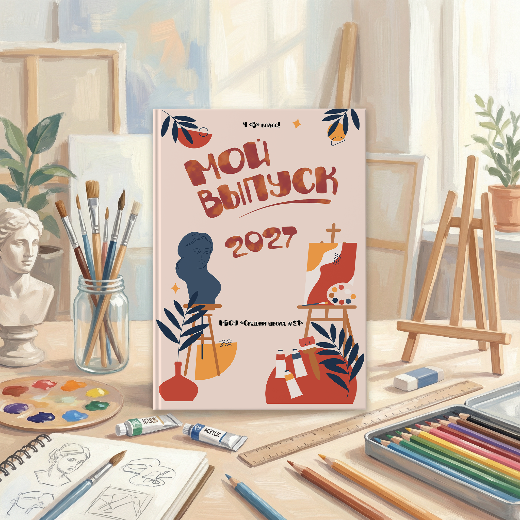 035 Paint. Дизайны, psd шаблоны школьных и выпускных альбомов и обложек