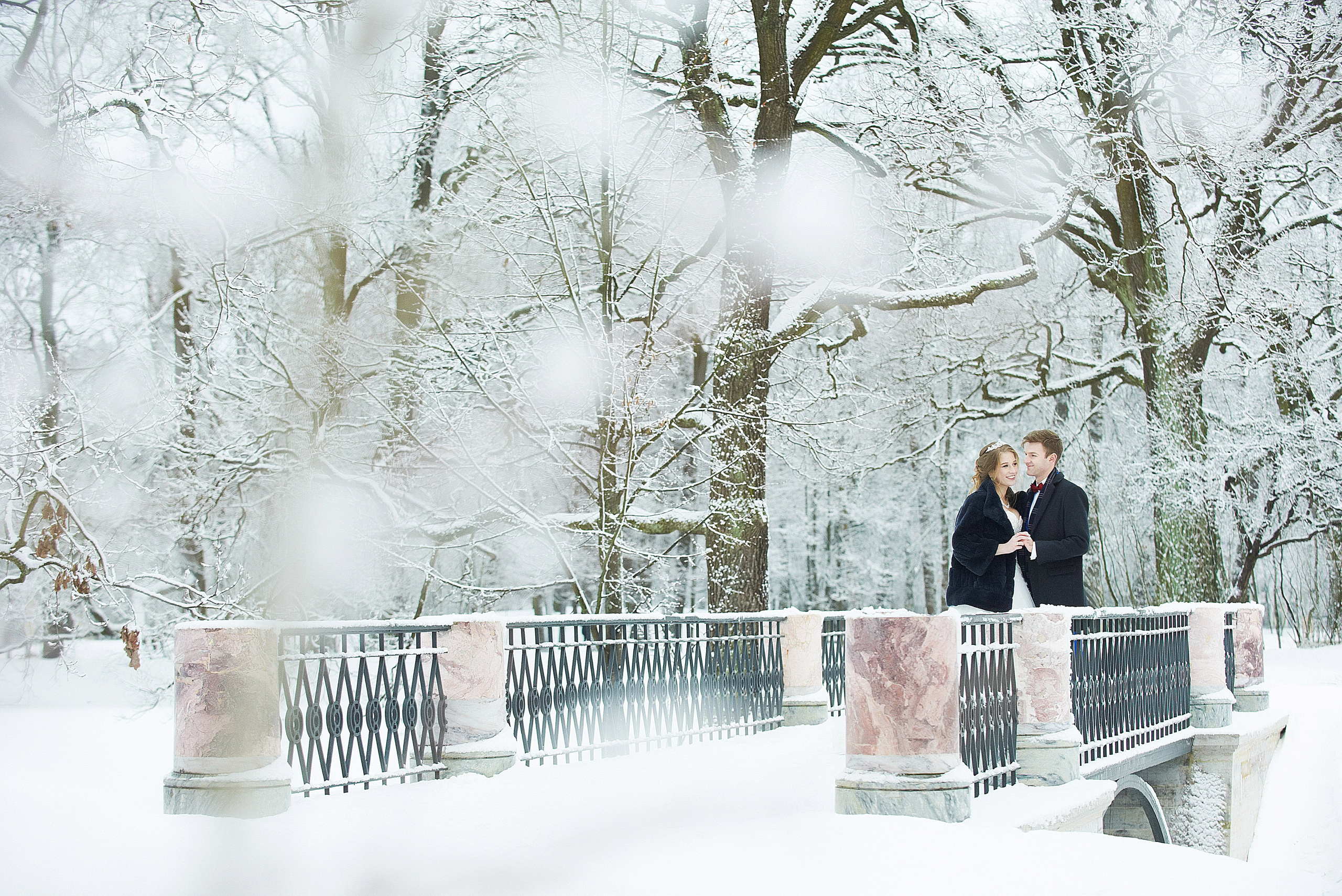 Надежда и Владислав (зимняя свадебная фотосессия в Пушкине в Екатерининском парке). Портретный, семейный и свадебный фотограф в Санкт-Петербурге и в Пушкине Ширяев Денис