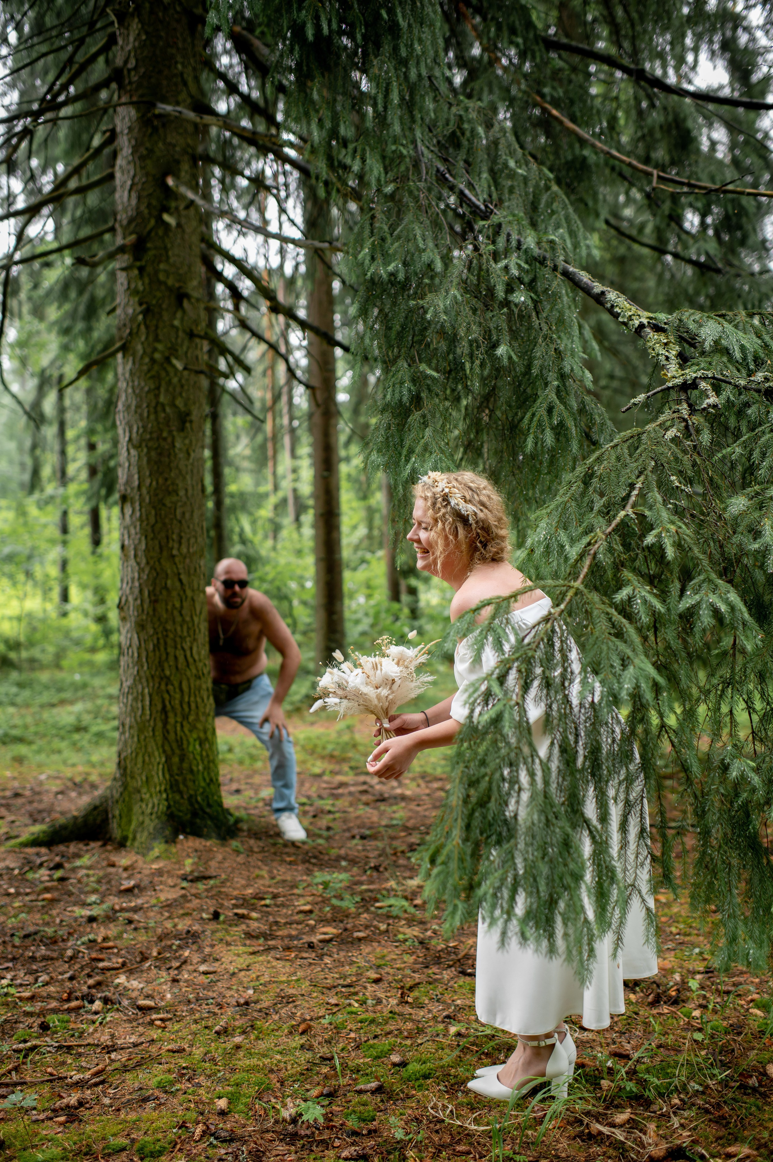 Станислав и Анастасия (нестандартная свадебная фотосессия в лесу и на Финском заливе). Портретный, семейный и свадебный фотограф в Санкт-Петербурге и в Пушкине Ширяев Денис