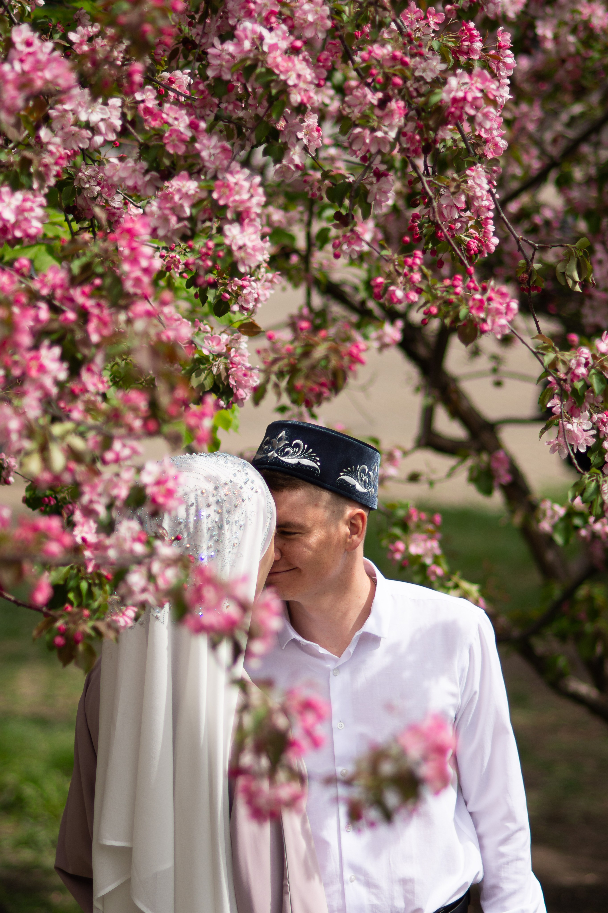 фотосессия никаха при цветении сакуры 
