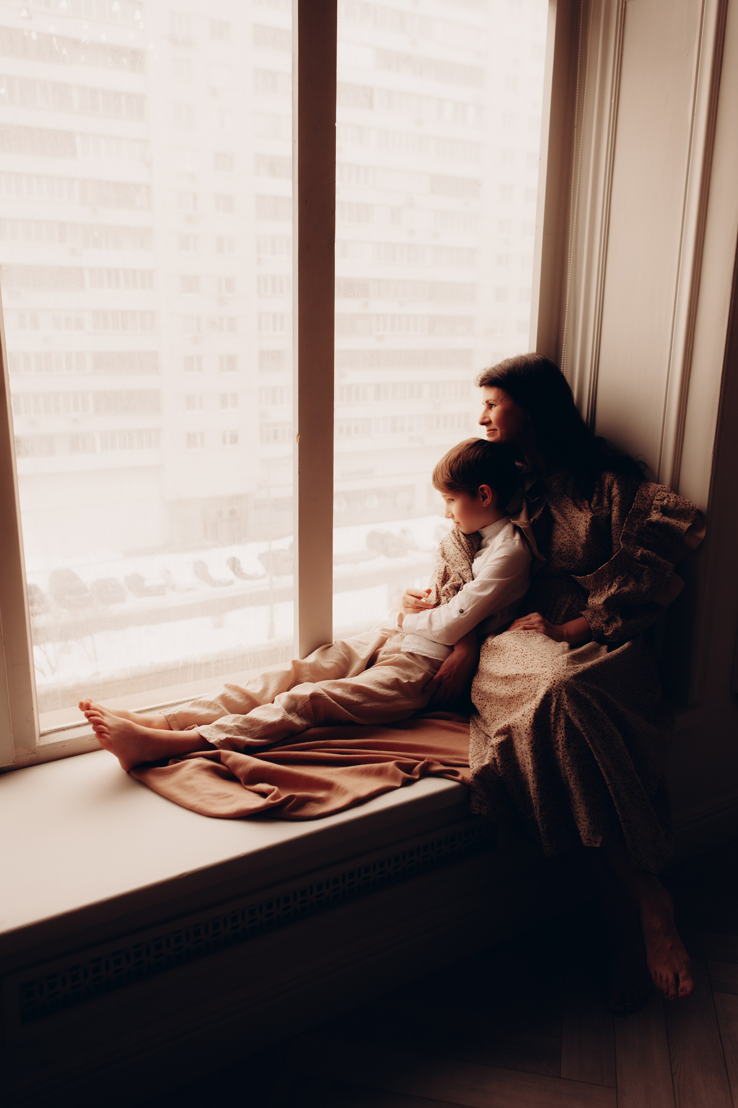 Алена с семьей. Фотосессия новорожденных в Москве фотограф Савина Анастасия