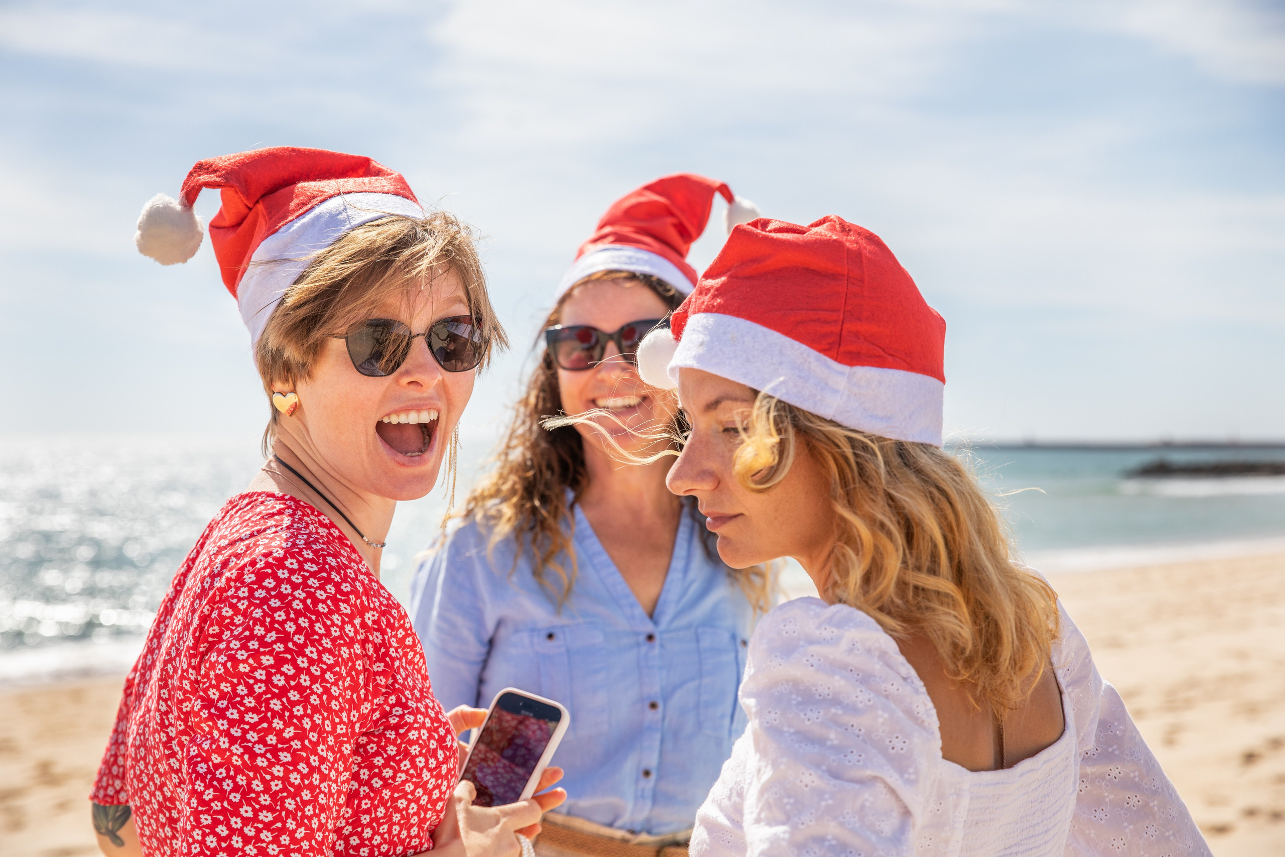 Girls on the beach. Fun photo session