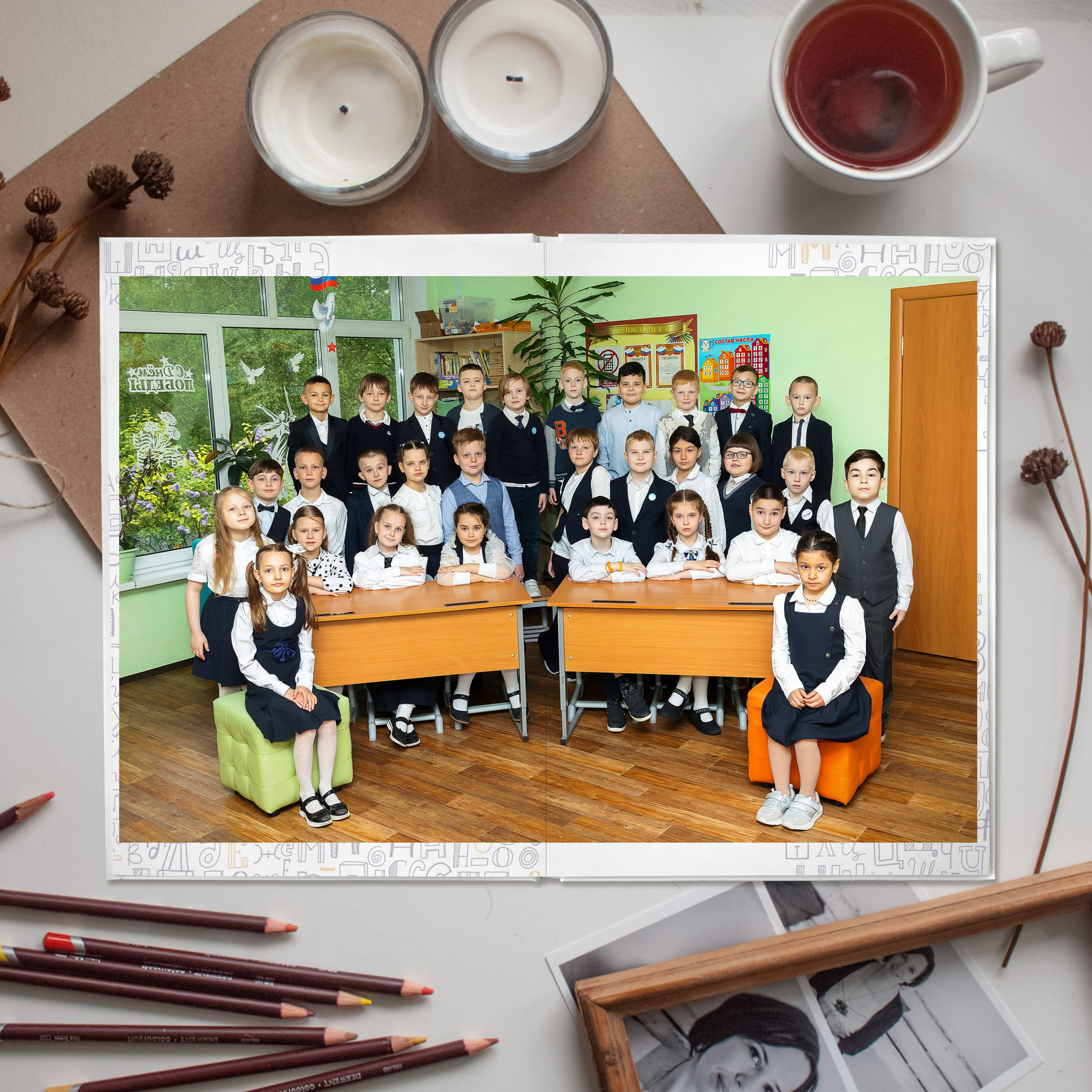 Примеры альбомов в начальную школу. Фотограф г. Москва Олеся Пантелеева