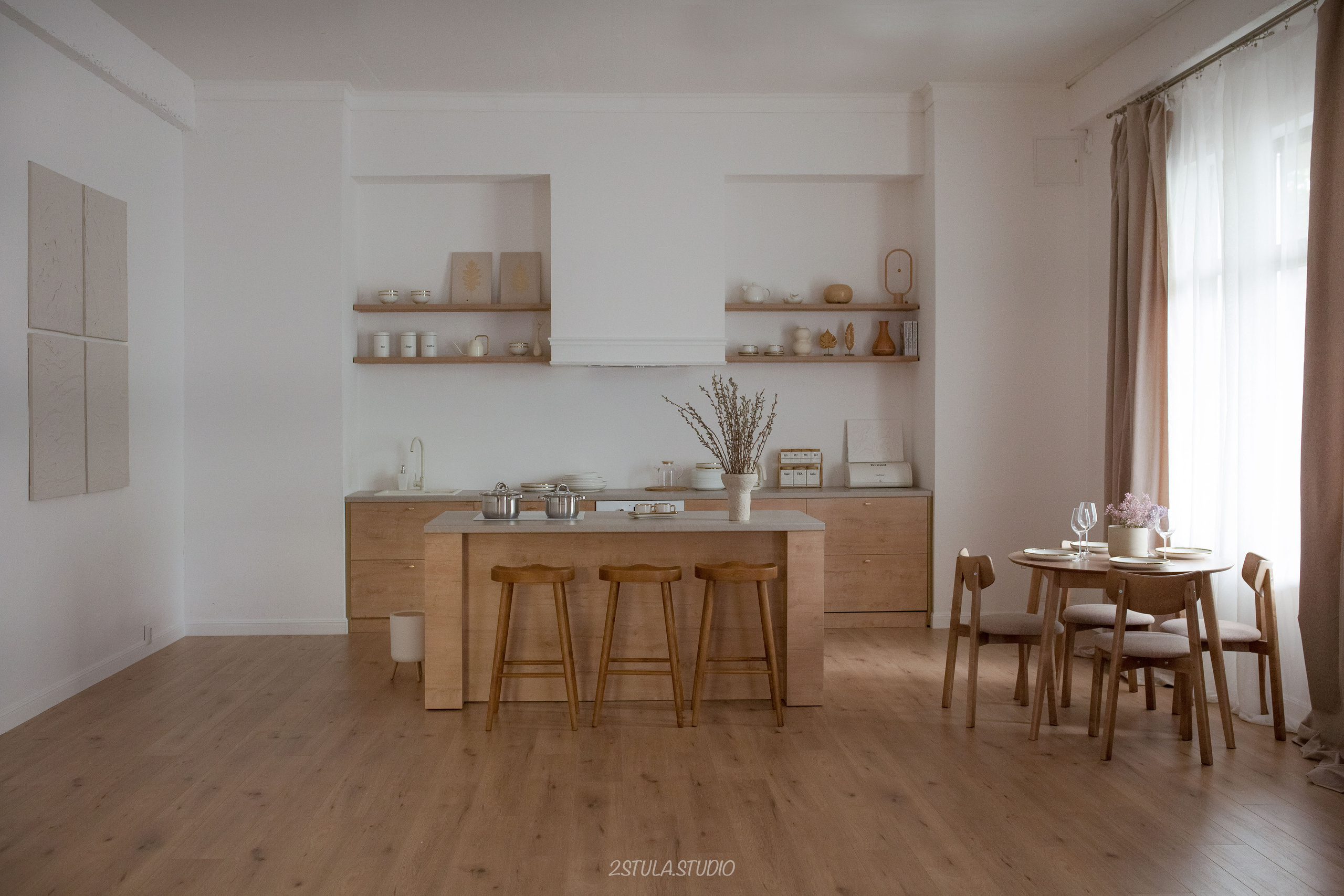 Кухня зал на Радостовца 72/1. Фотостудия Алматы — 2 Stula.Studio | Аренда залов