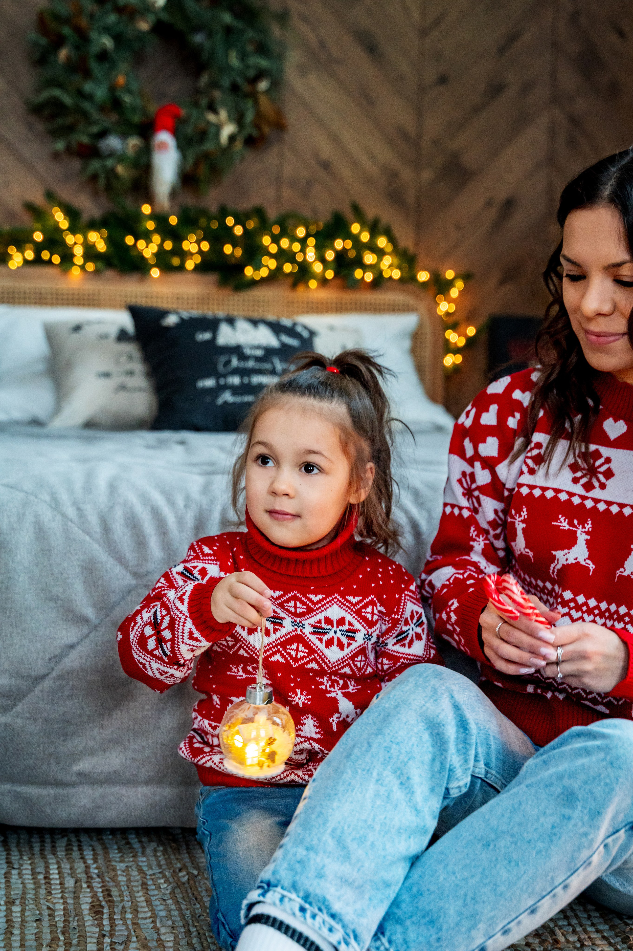 Новогодняя съёмка для мамы и дочки