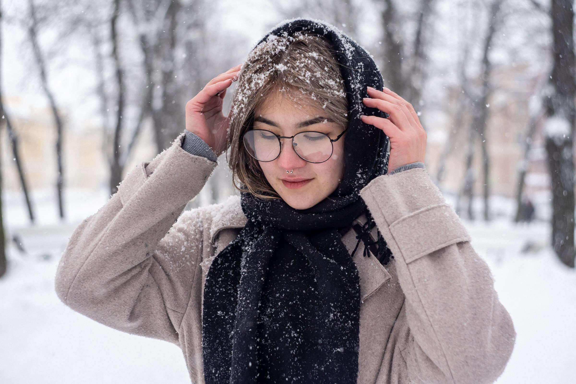 Фрося. Снегопад. Портретный фотограф в Санкт-Петербурге Александр Быстрицкий