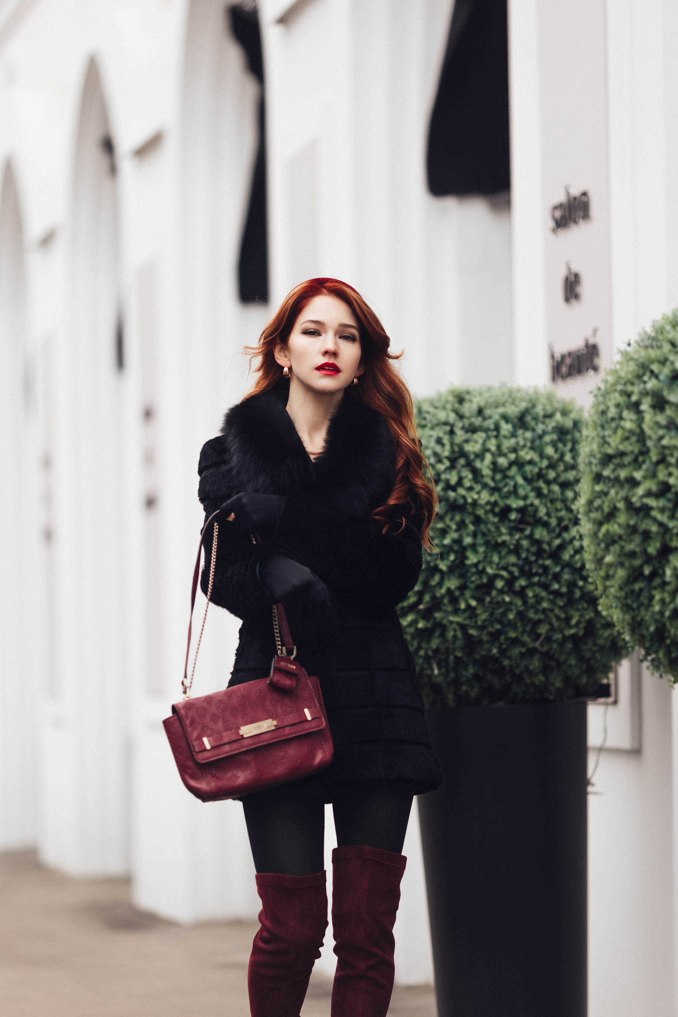 фэшн съёмка шуба