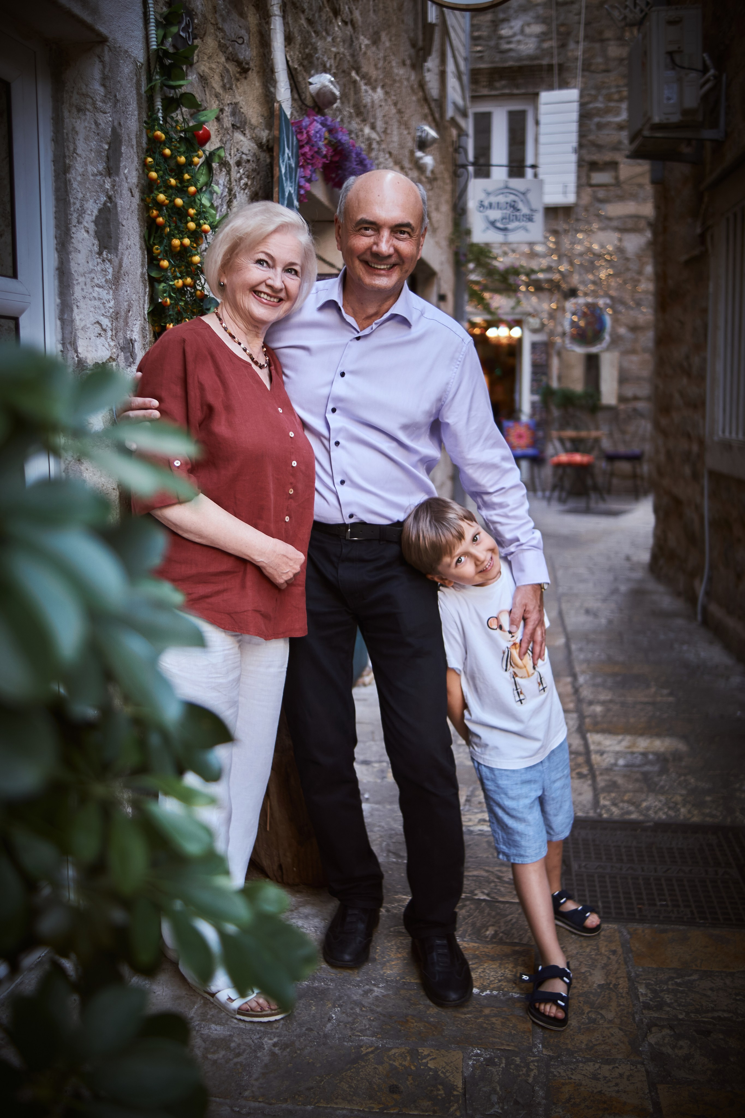 Family Photoshoot in Budva Old Town: Three Generations