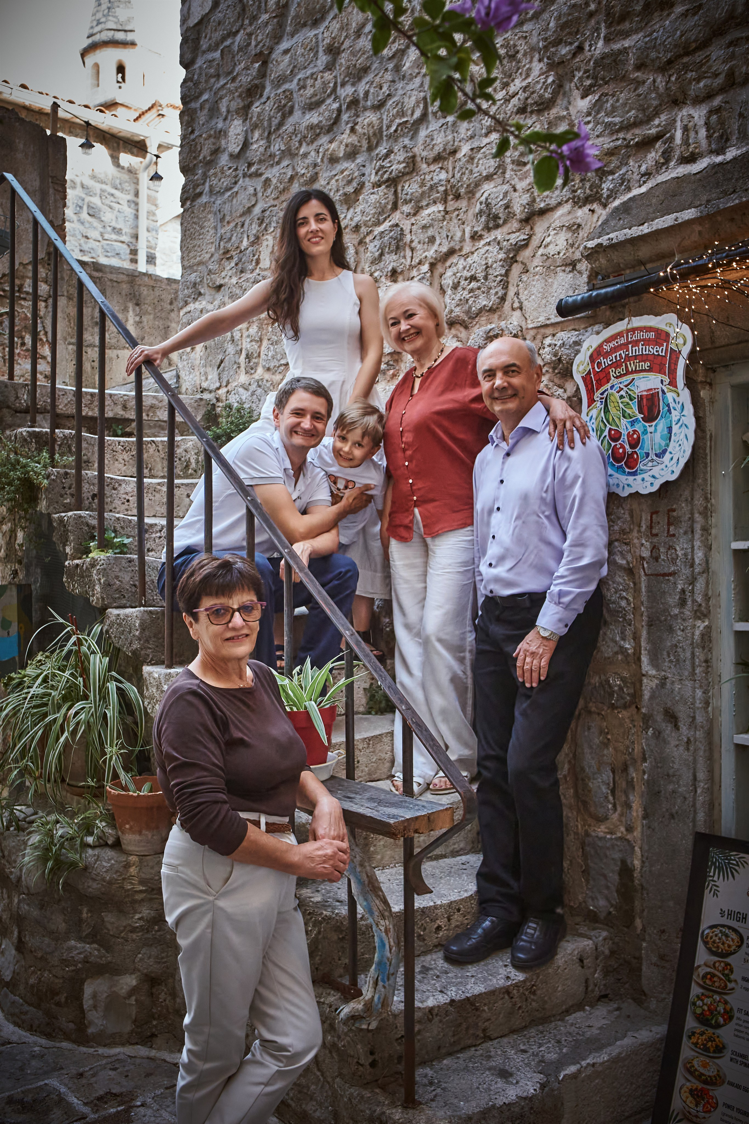 Family Photoshoot in Budva Old Town: Three Generations