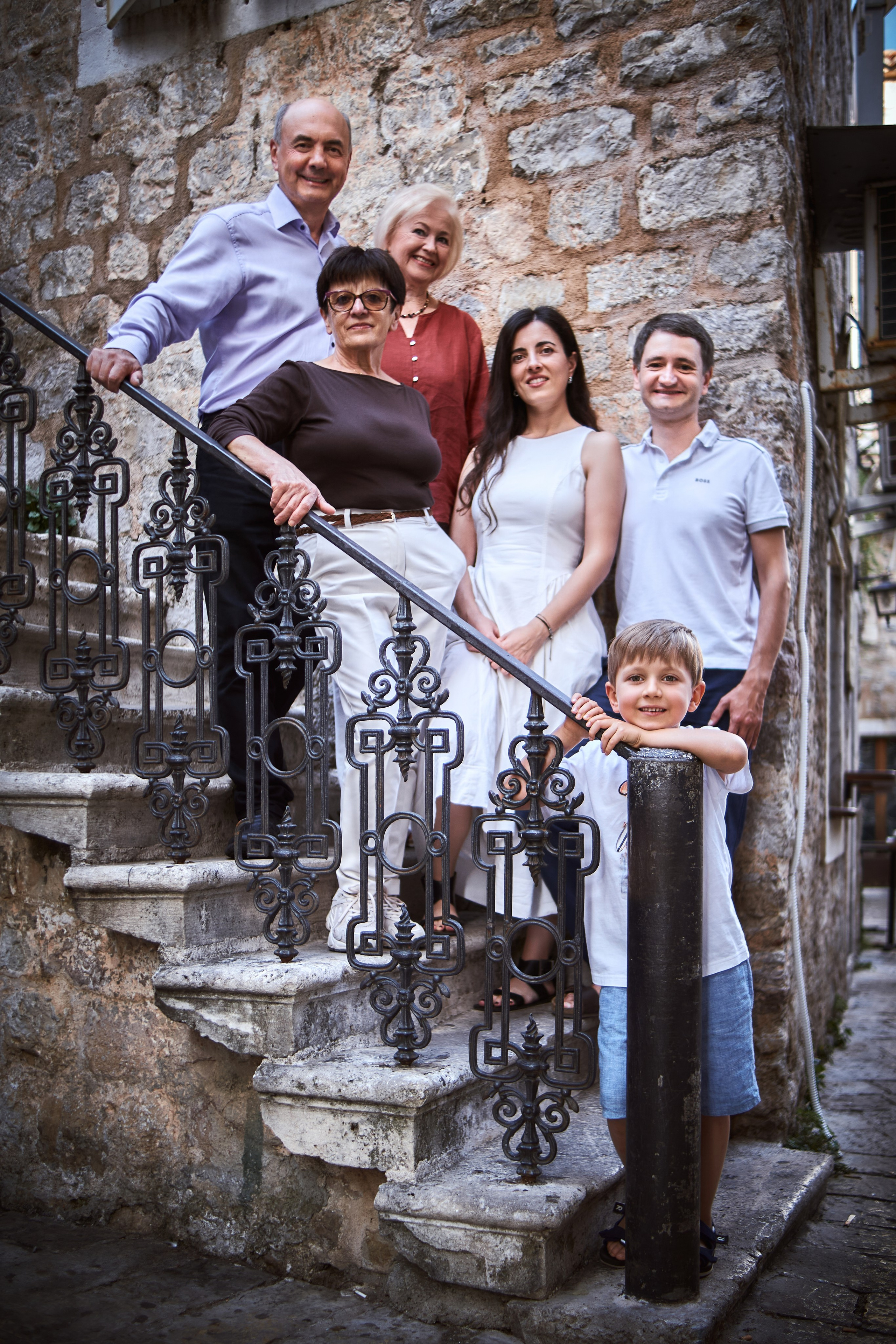 Family Photoshoot in Budva Old Town: Three Generations