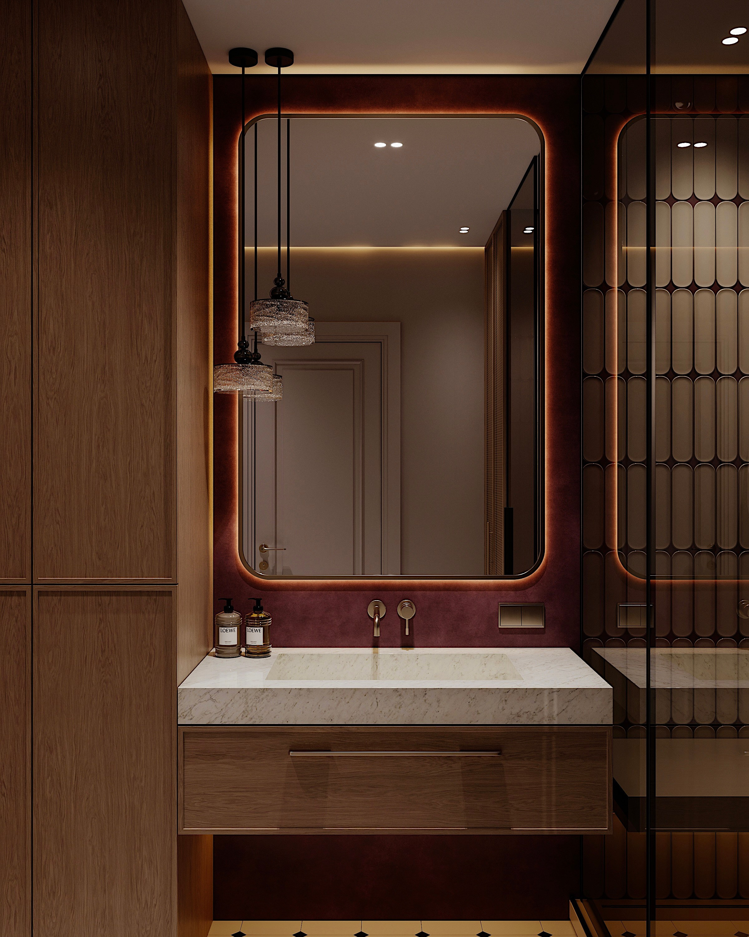 ЖК Новгородская 1А | Ванная комната. 3D визуализатор