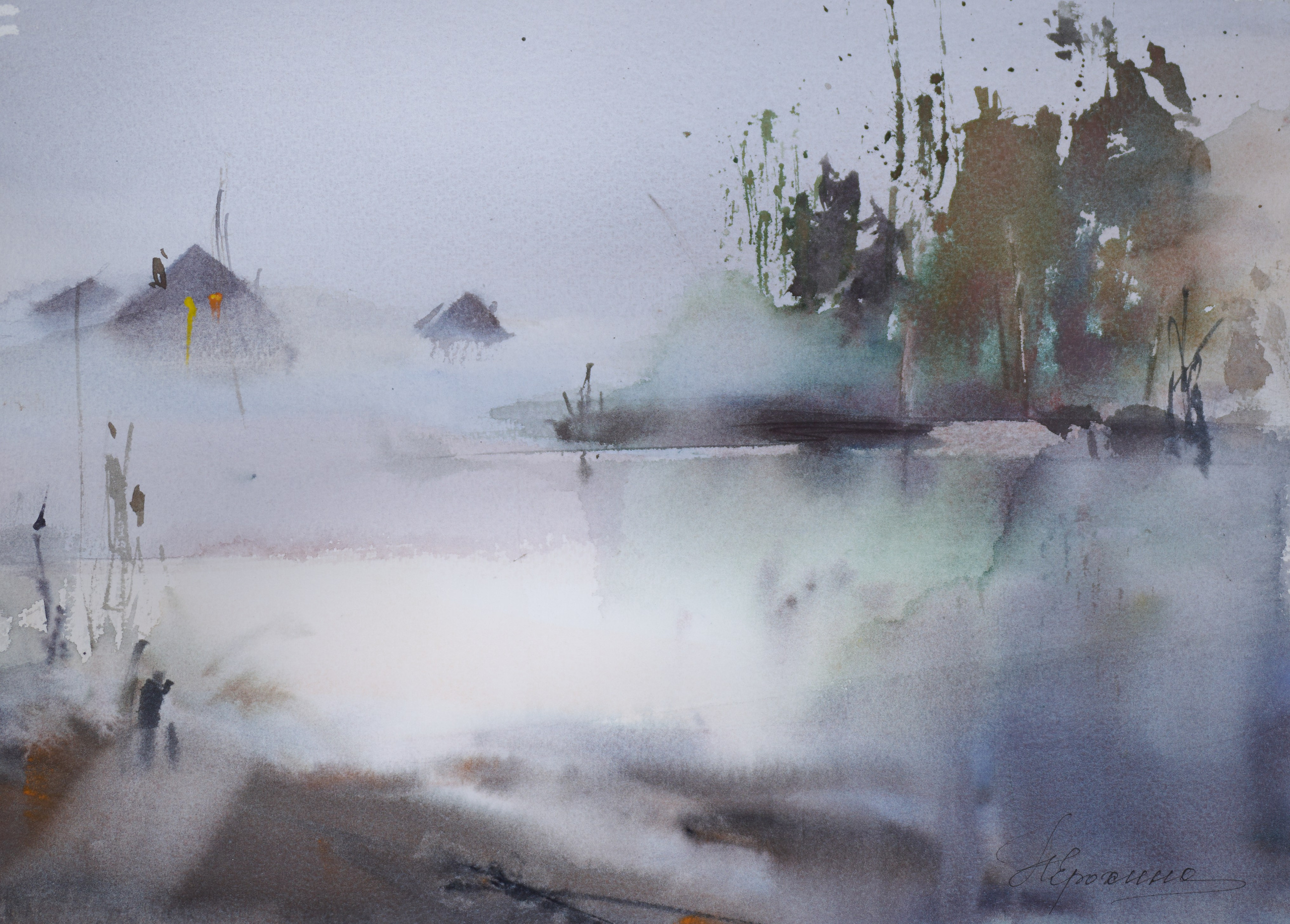 Пейзаж 3 серии работ ТУМАН (25×34 см) 6 000р. ГАЛЕРЕЯ