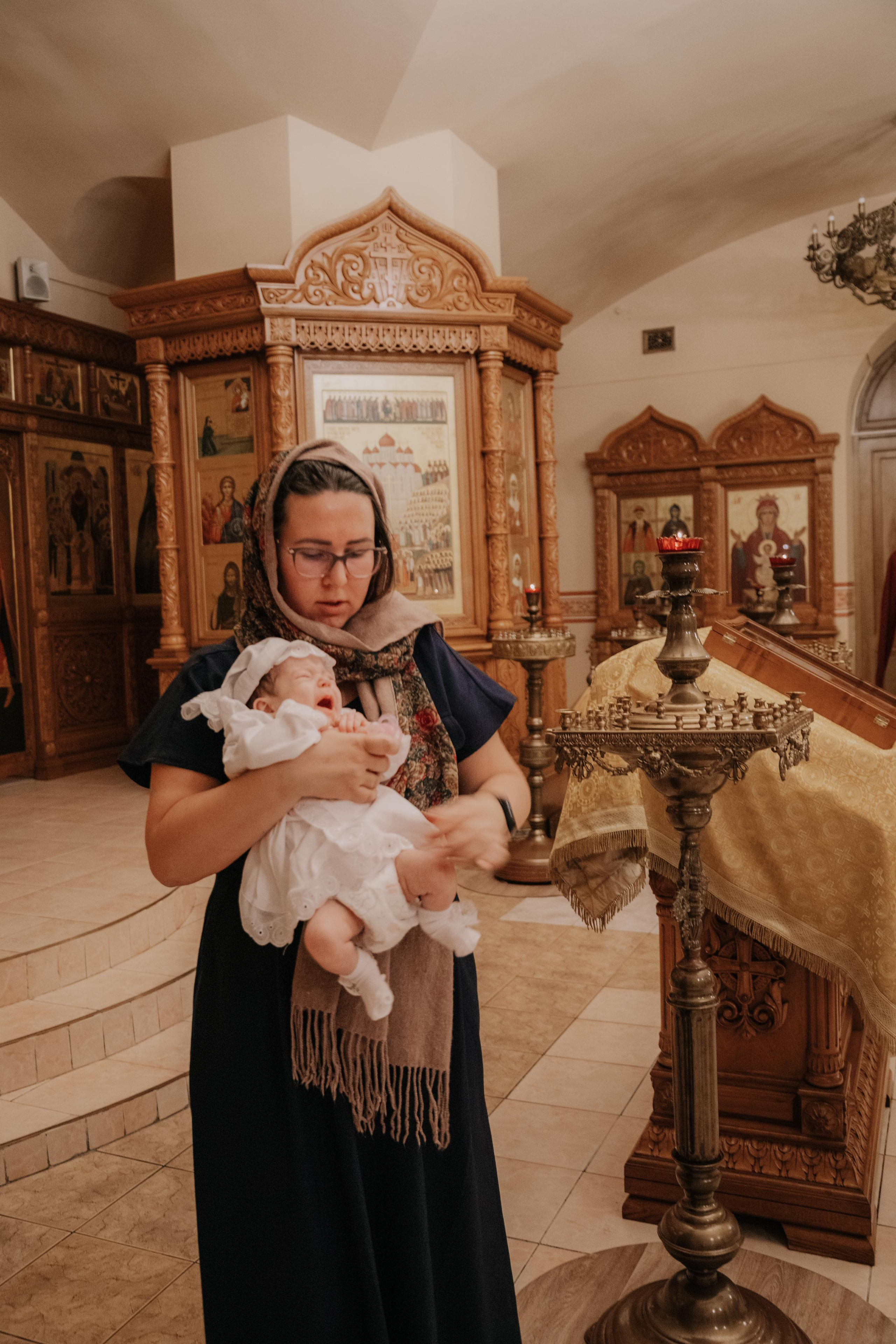 Таинство крещения София и Полина (Георгиевский храм Видное). Семейный и свадебный фотограф Видное Москва Екатерина Пятова