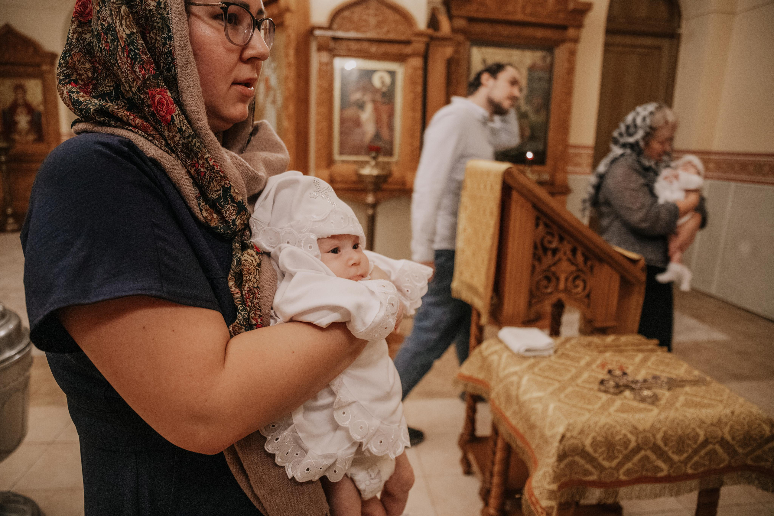 Таинство крещения София и Полина (Георгиевский храм Видное). Семейный и свадебный фотограф Видное Москва Екатерина Пятова