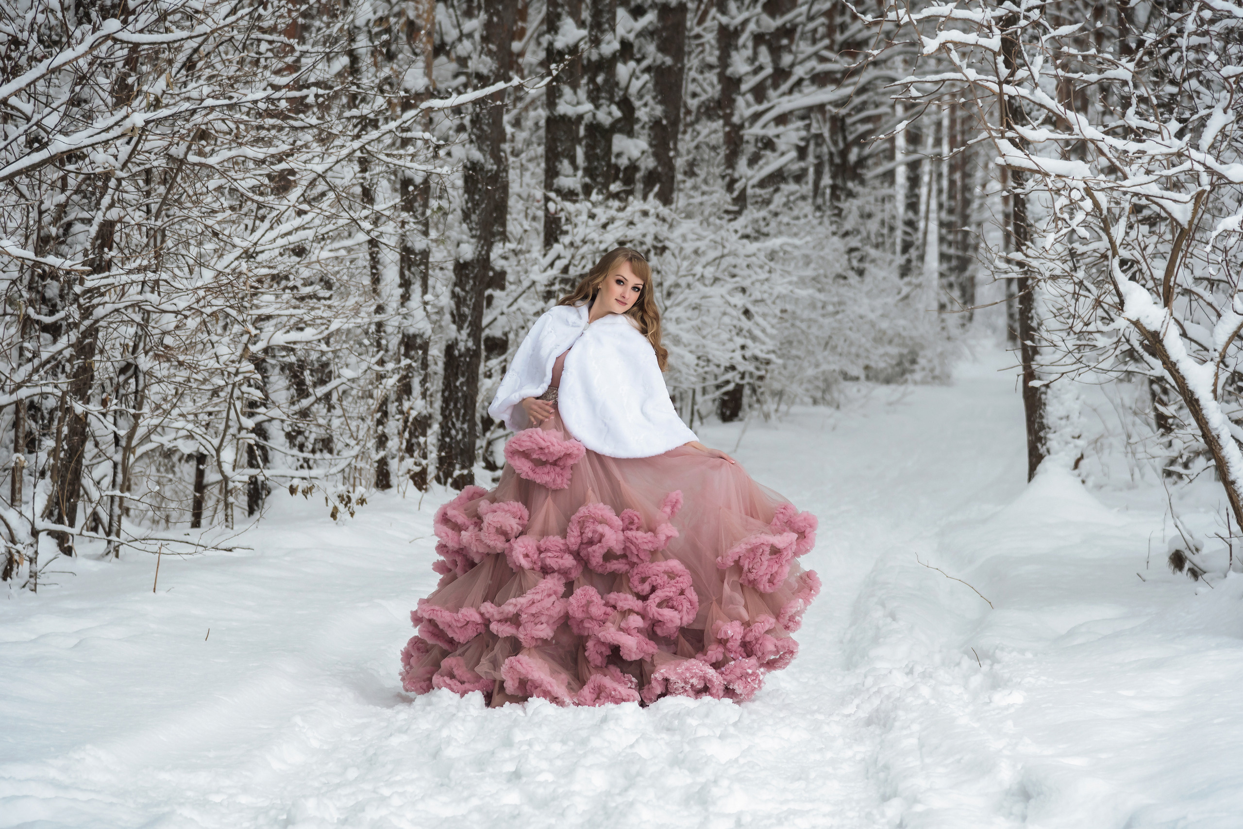 Зимняя фотосессия для Анюты c хаски Тайной и Ютой. Свадебный и семейный фотограф в г. Краснодар Екатерина Зверева