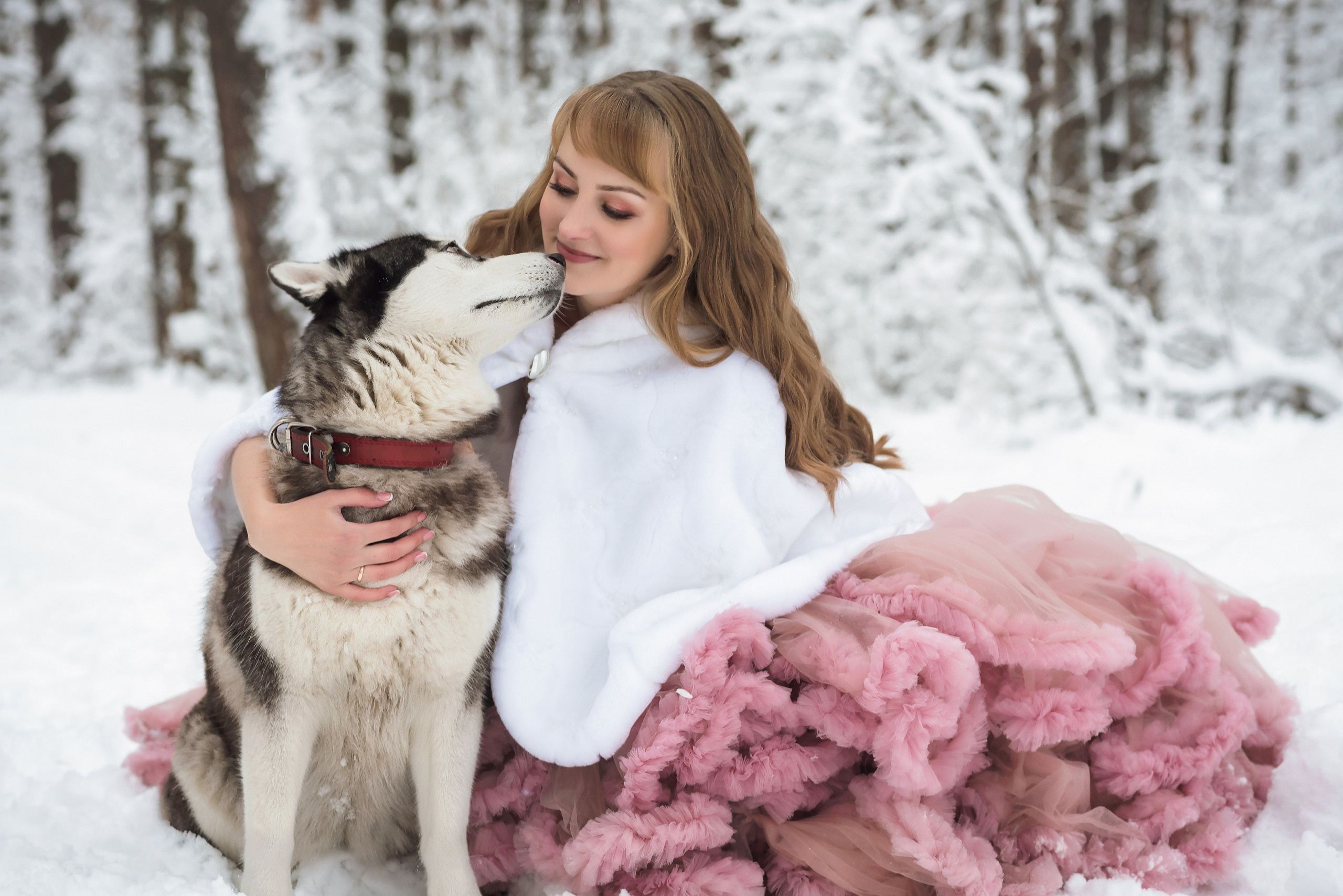 Зимняя фотосессия для Анюты c хаски Тайной и Ютой. Свадебный и семейный фотограф в г. Краснодар Екатерина Зверева