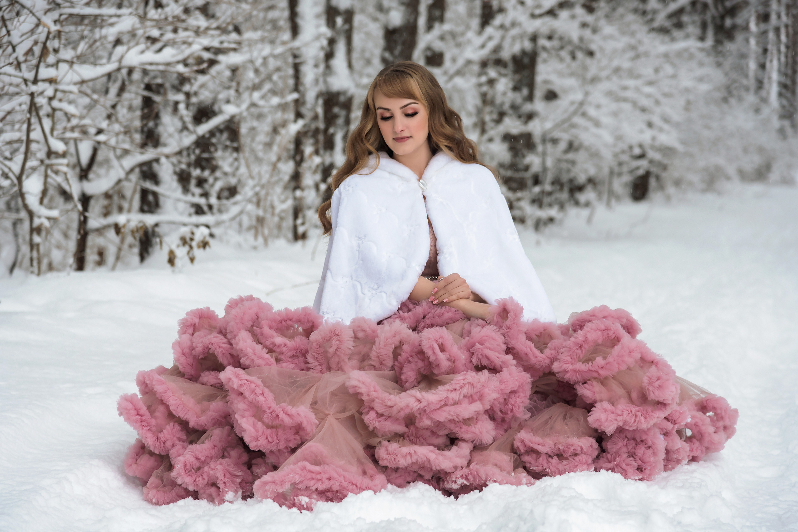 Зимняя фотосессия для Анюты c хаски Тайной и Ютой. Свадебный и семейный фотограф в г. Краснодар Екатерина Зверева