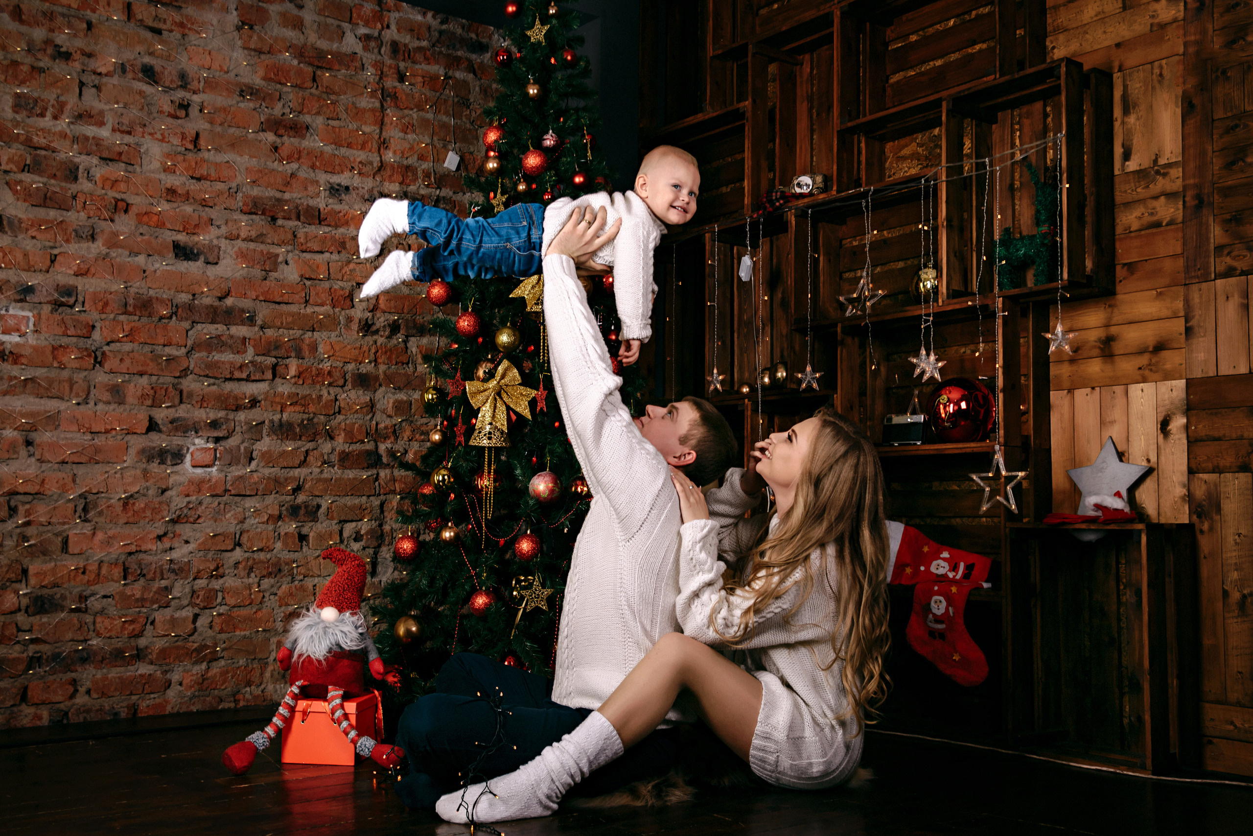 Семейная новогодняя фотосессия Алены, Дмитрия и Егора. Свадебный и семейный фотограф в г. Краснодар Екатерина Зверева