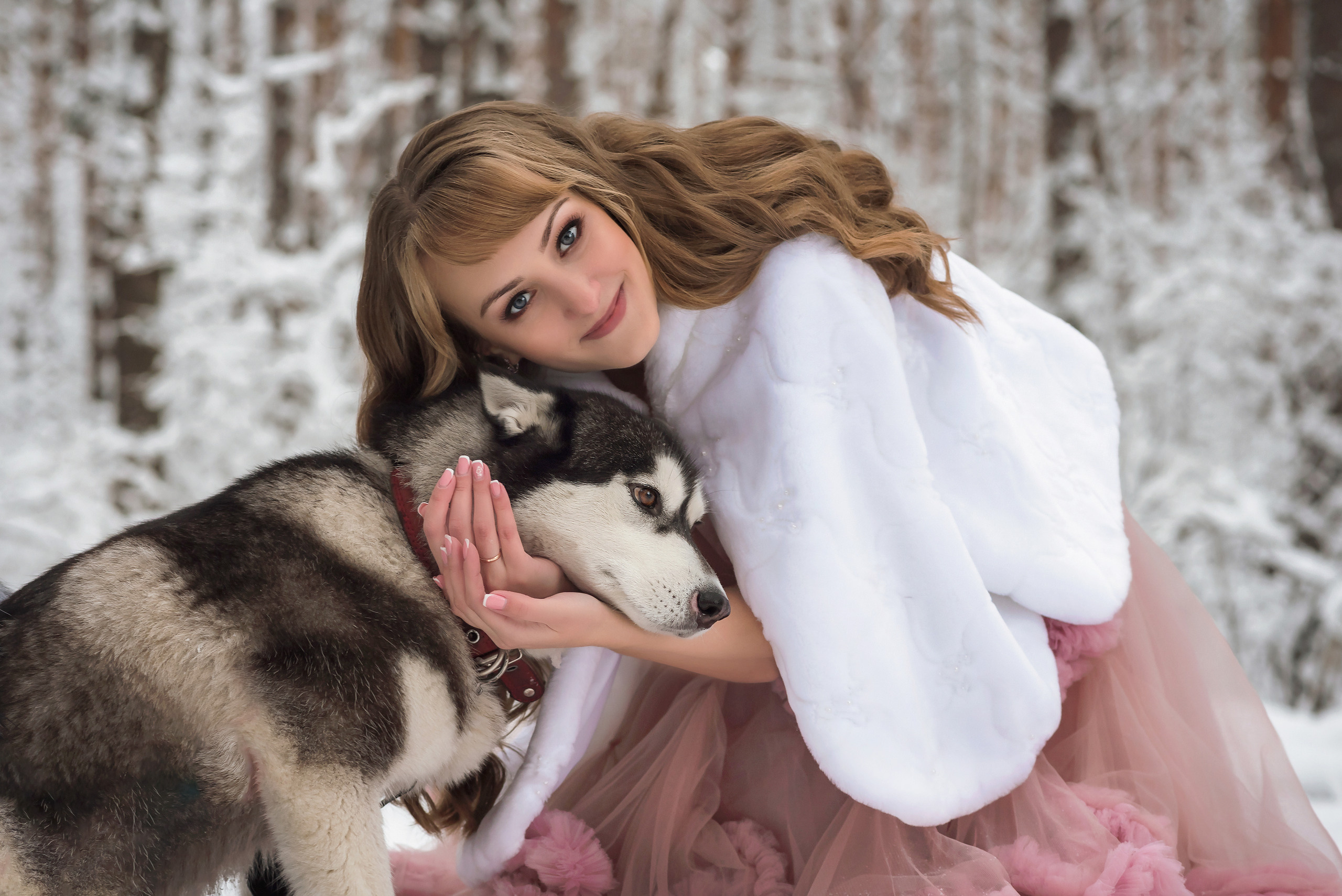 Зимняя фотосессия для Анюты c хаски Тайной и Ютой. Свадебный и семейный фотограф в г. Краснодар Екатерина Зверева