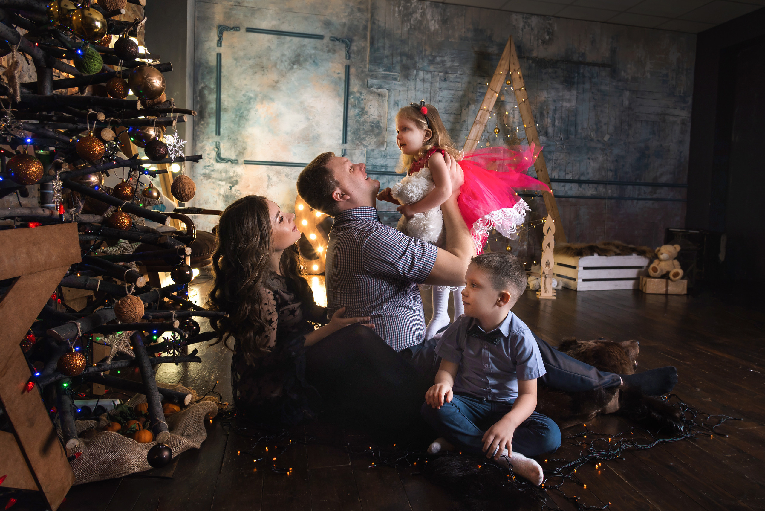 Новогодняя фотосессия Ольги, Дмитрия, Дарины и Артемия. Свадебный и семейный фотограф в г. Краснодар Екатерина Зверева