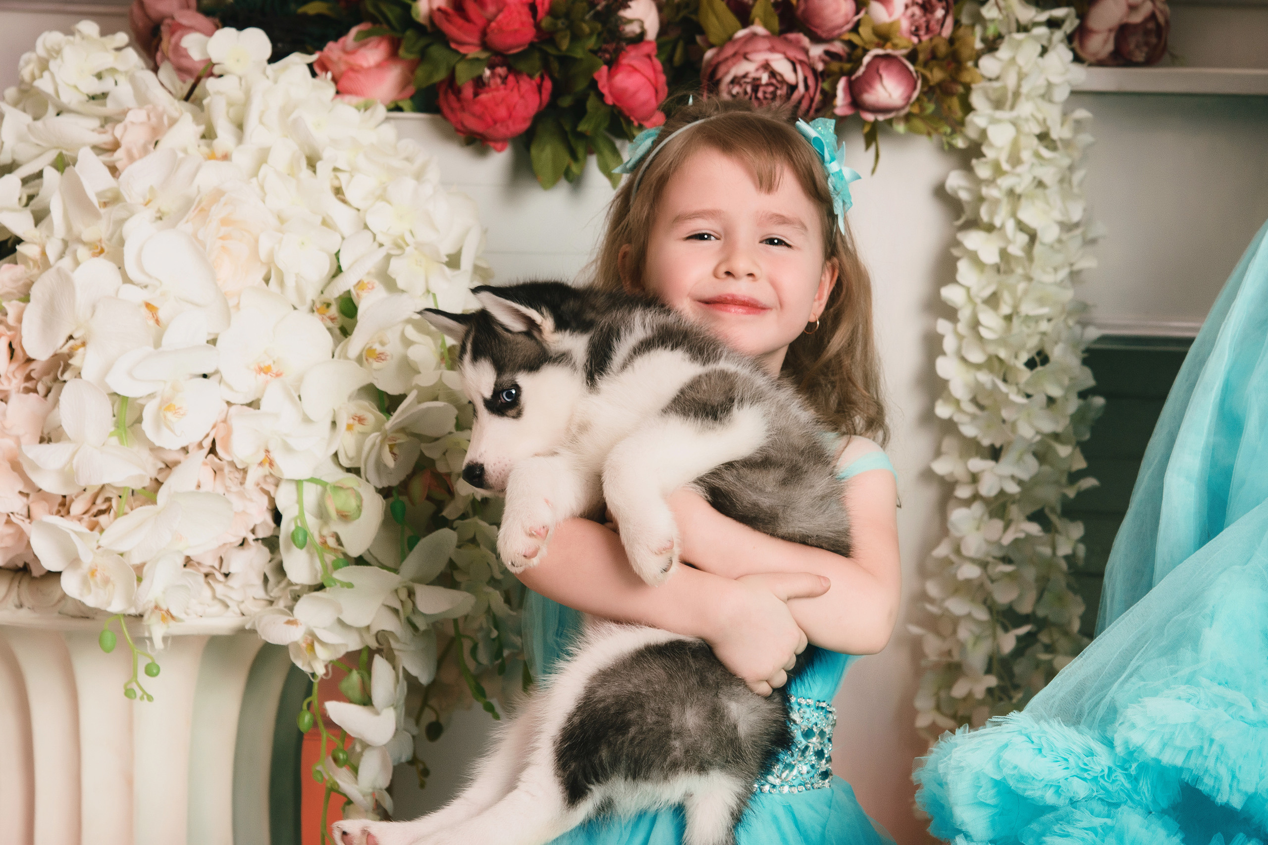 Семейная фотосессия с хаски. Свадебный и семейный фотограф в г. Краснодар Екатерина Зверева