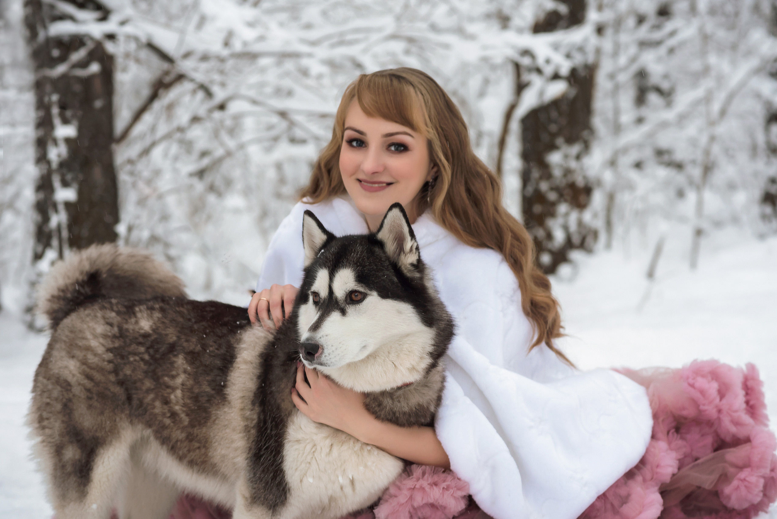 Зимняя фотосессия для Анюты c хаски Тайной и Ютой. Свадебный и семейный фотограф в г. Краснодар Екатерина Зверева