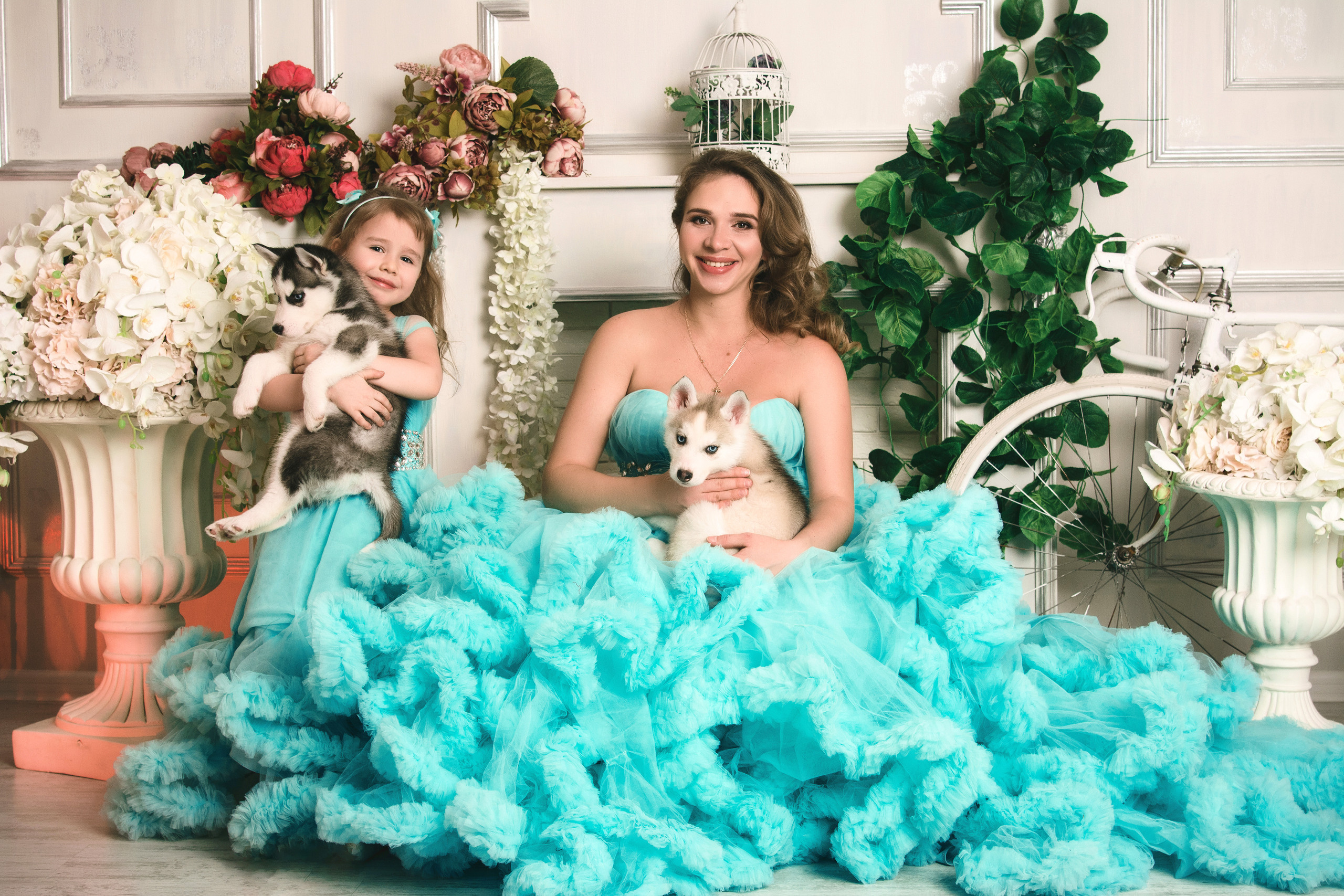 Семейная фотосессия с хаски. Свадебный и семейный фотограф в г. Краснодар Екатерина Зверева