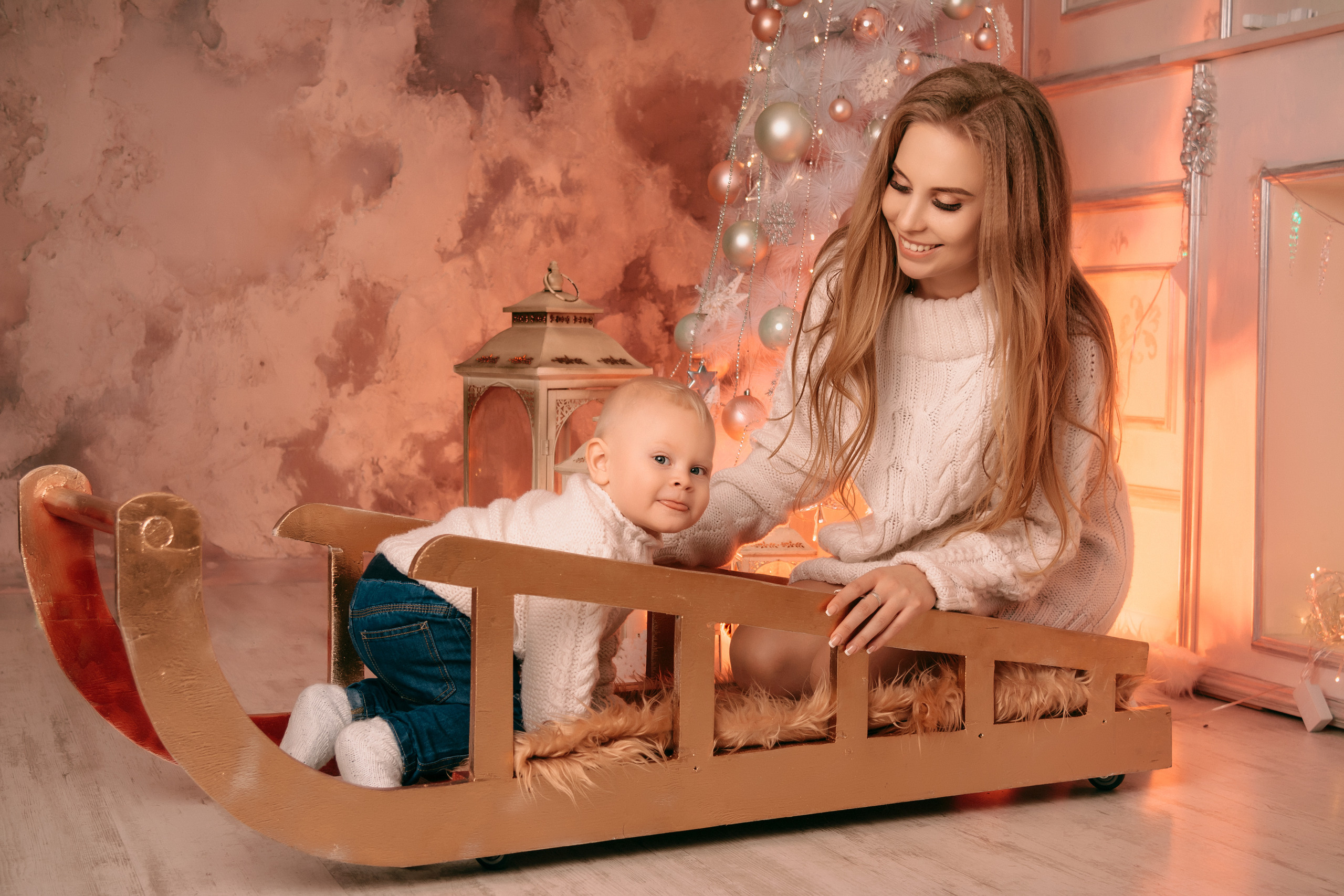 Семейная новогодняя фотосессия Алены, Дмитрия и Егора. Свадебный и семейный фотограф в г. Краснодар Екатерина Зверева