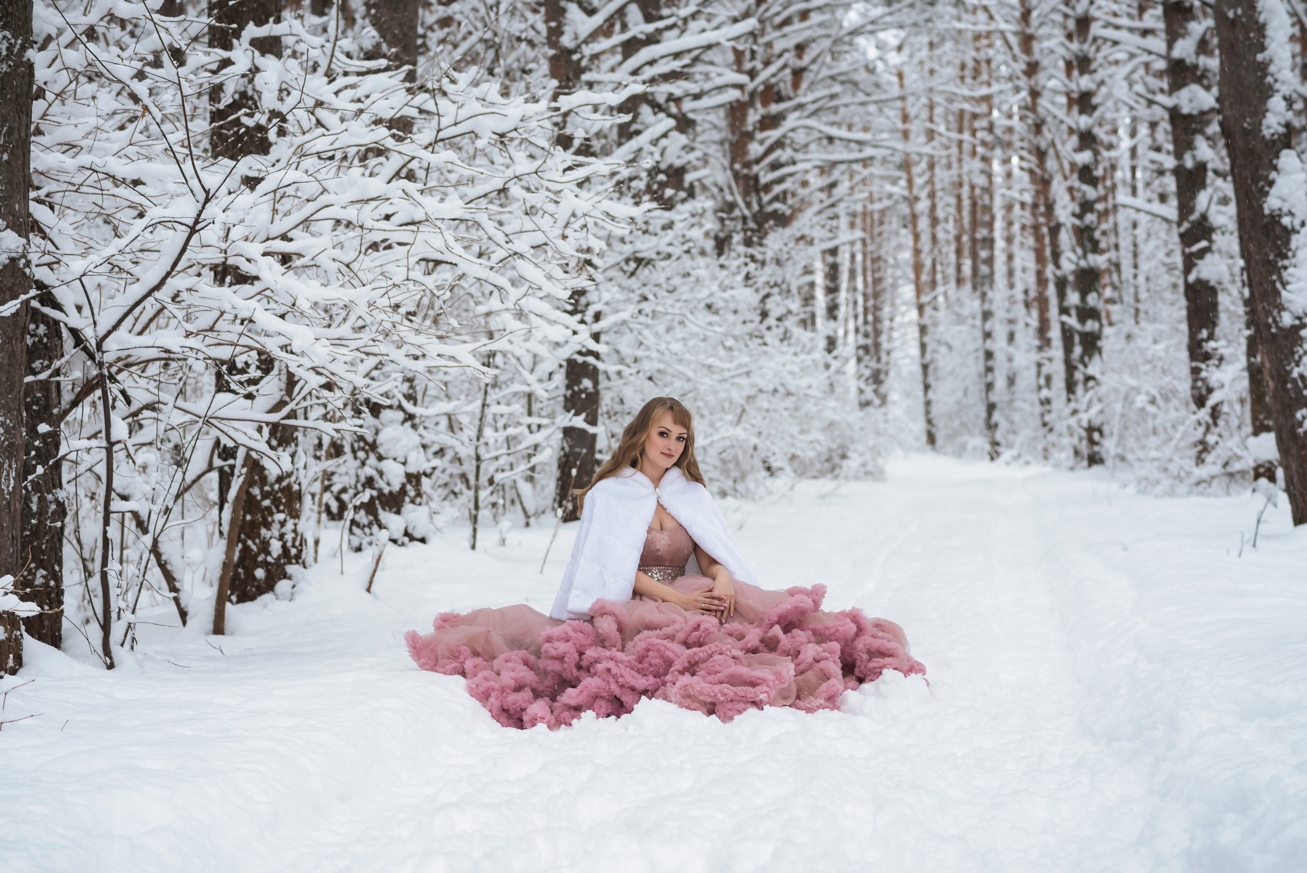 Зимняя фотосессия для Анюты c хаски Тайной и Ютой. Свадебный и семейный фотограф в г. Краснодар Екатерина Зверева
