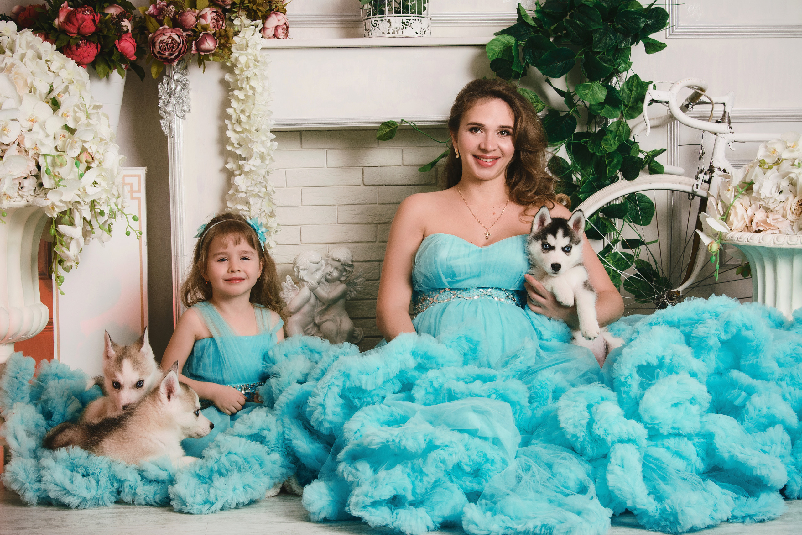 Семейная фотосессия с хаски. Свадебный и семейный фотограф в г. Краснодар Екатерина Зверева