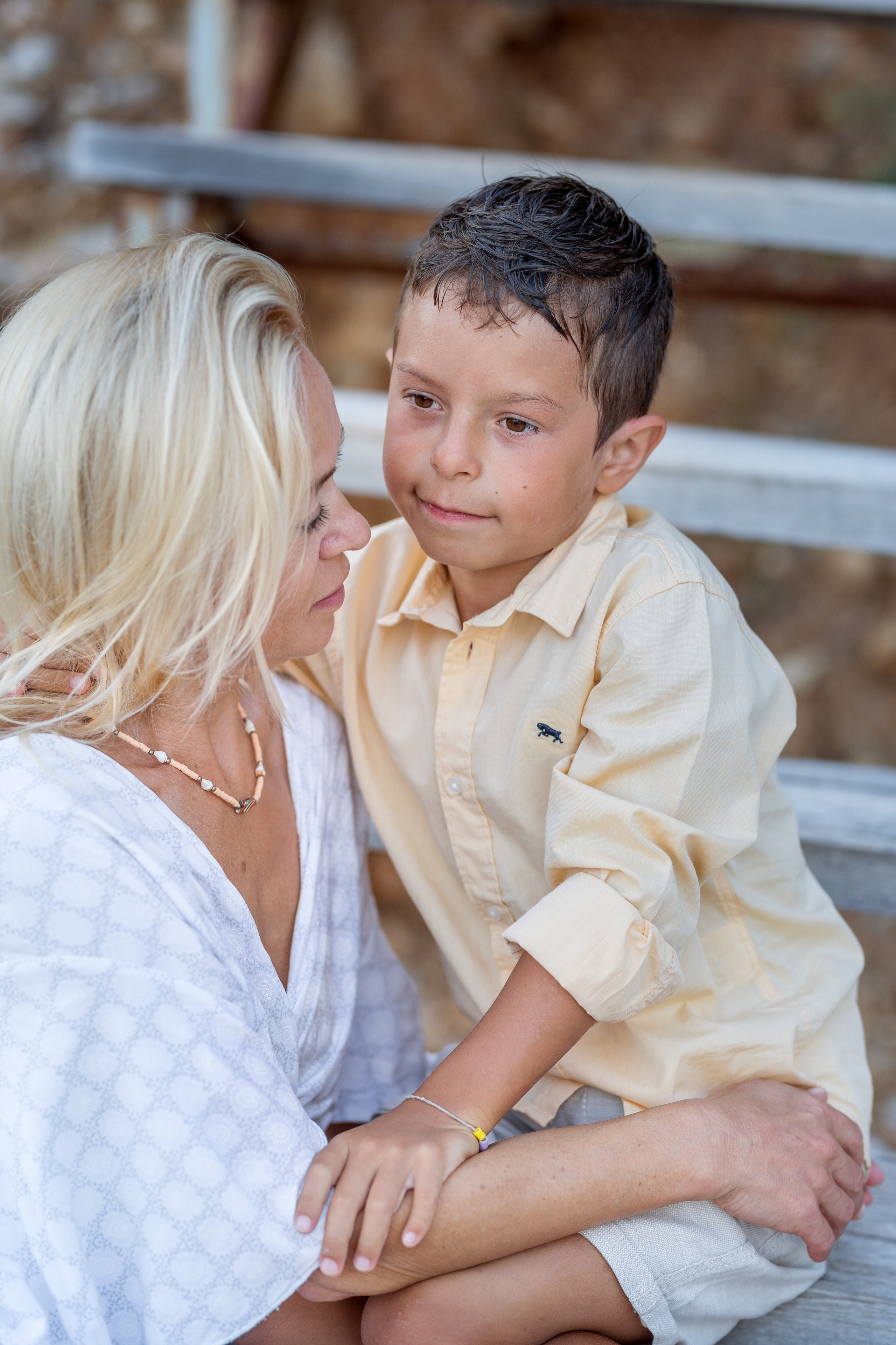 Photo session of a mother and son on the beach in Budva, Montenegro. Kate Khaldeeva photographer in Saratov
