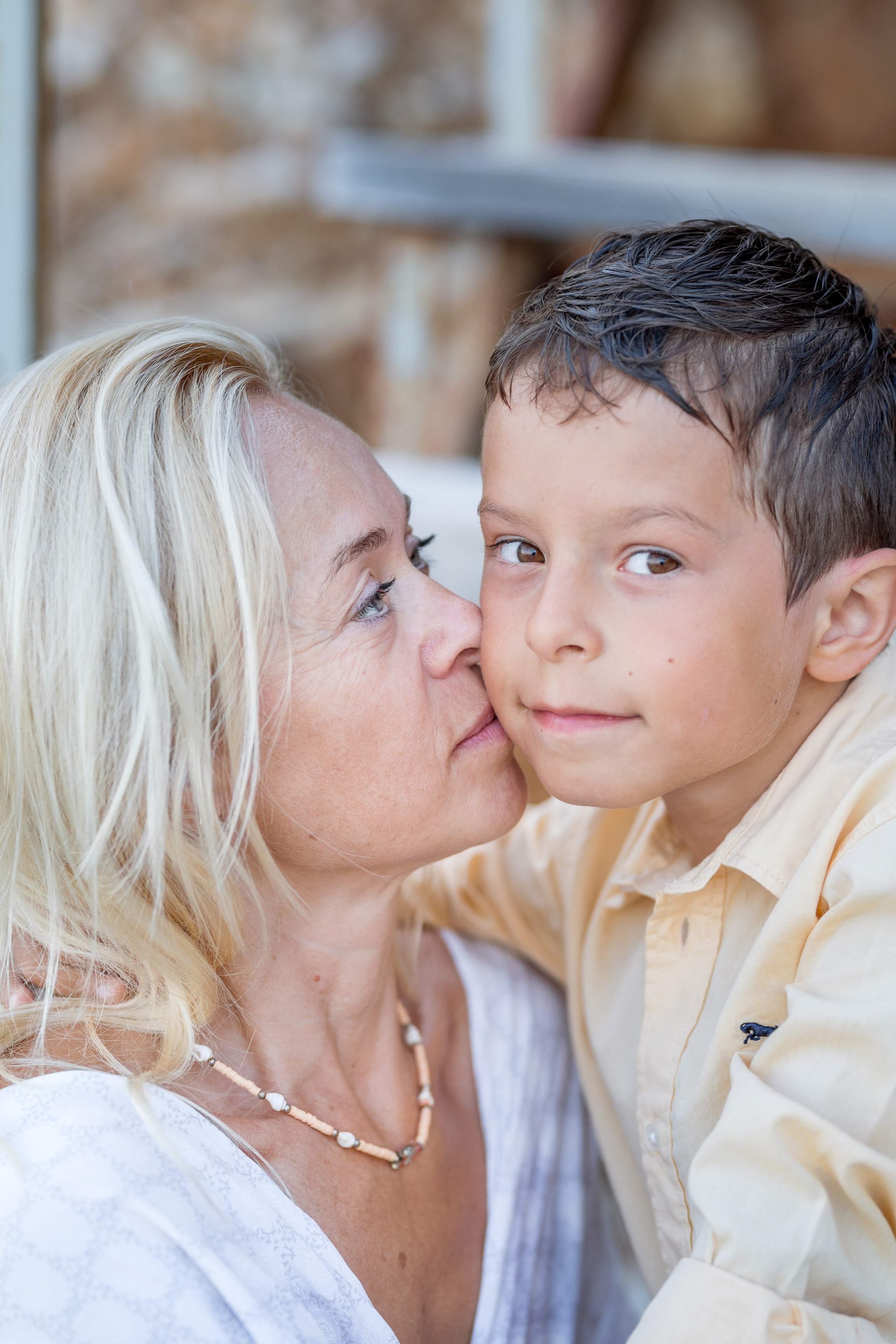 Photo session of a mother and son on the beach in Budva, Montenegro. Kate Khaldeeva photographer in Saratov