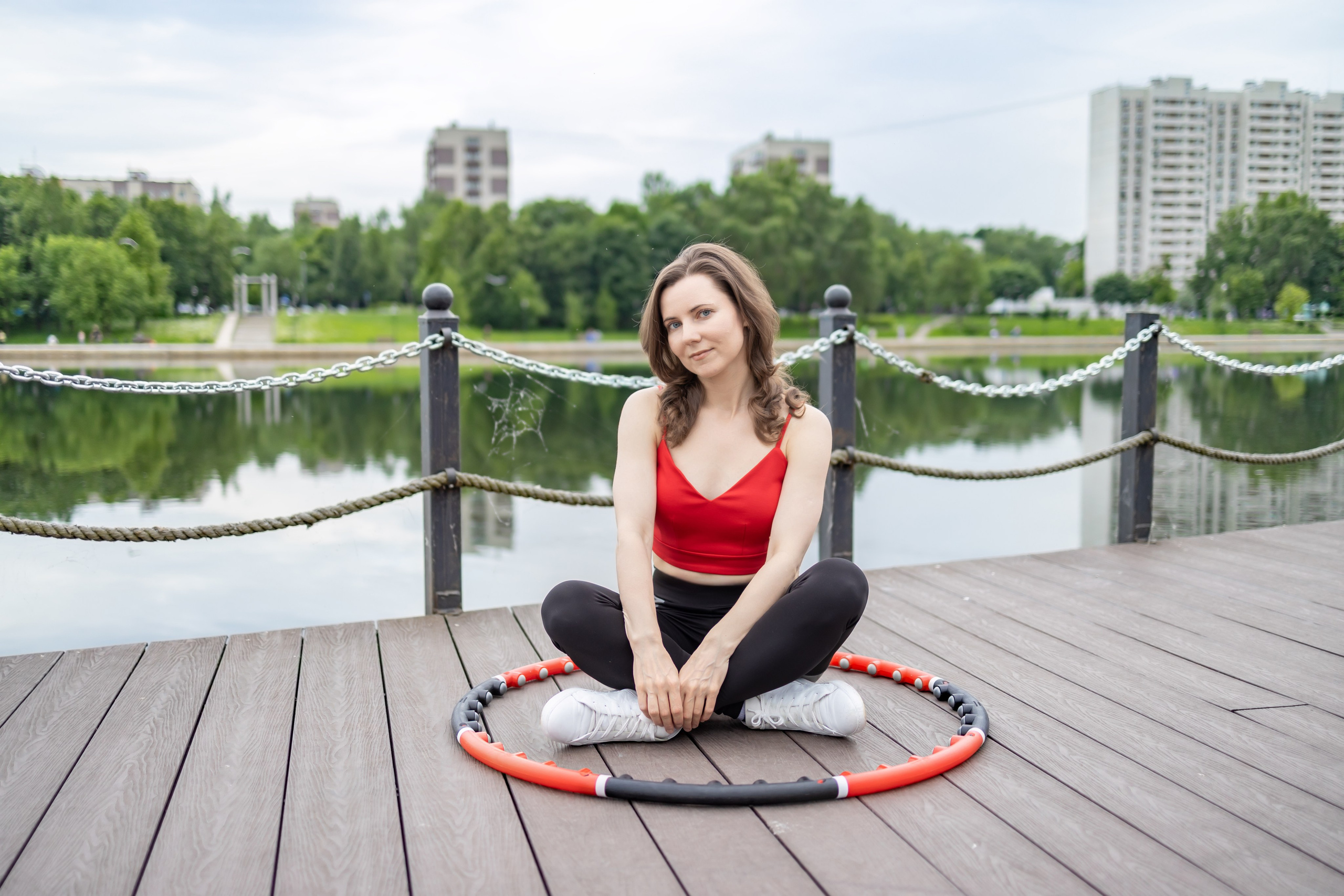 Спортивная фотосессия с хула хупом и йога, пилатес. Репортажный, семейный и студийный фотограф в Москве Демин Алексей