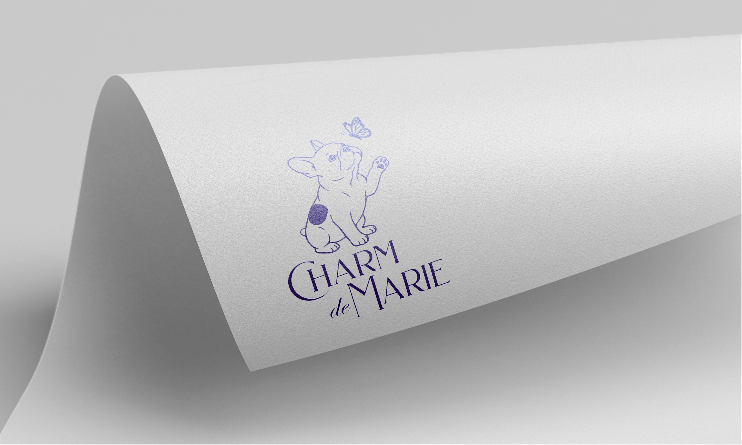 Логотип для питомника французских бульдогов "Charm de Marie"