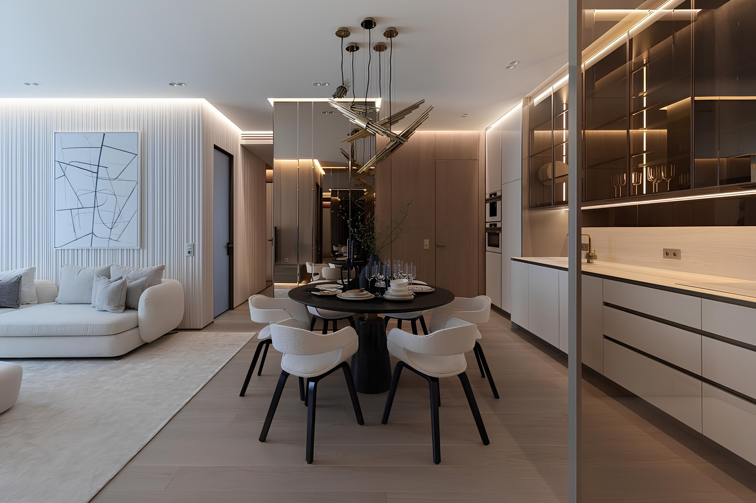 Готовая кухня гостиная — результат дизайн-проекта в Краснодаре