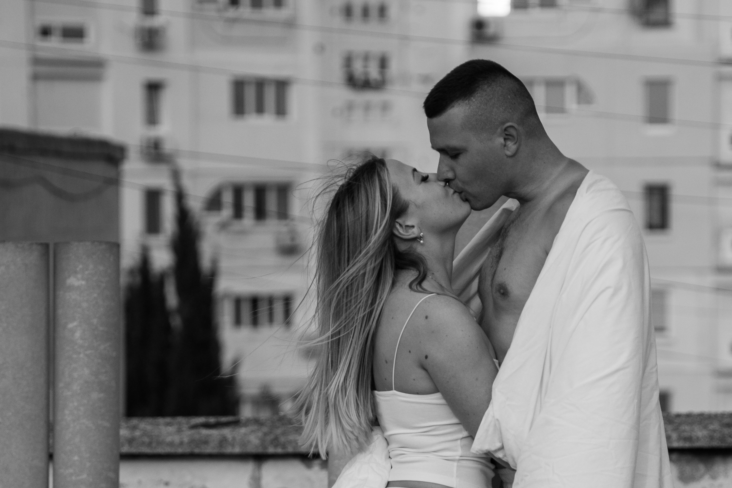 На крыше в одеялах. Свадебный фотограф Анна Хочева