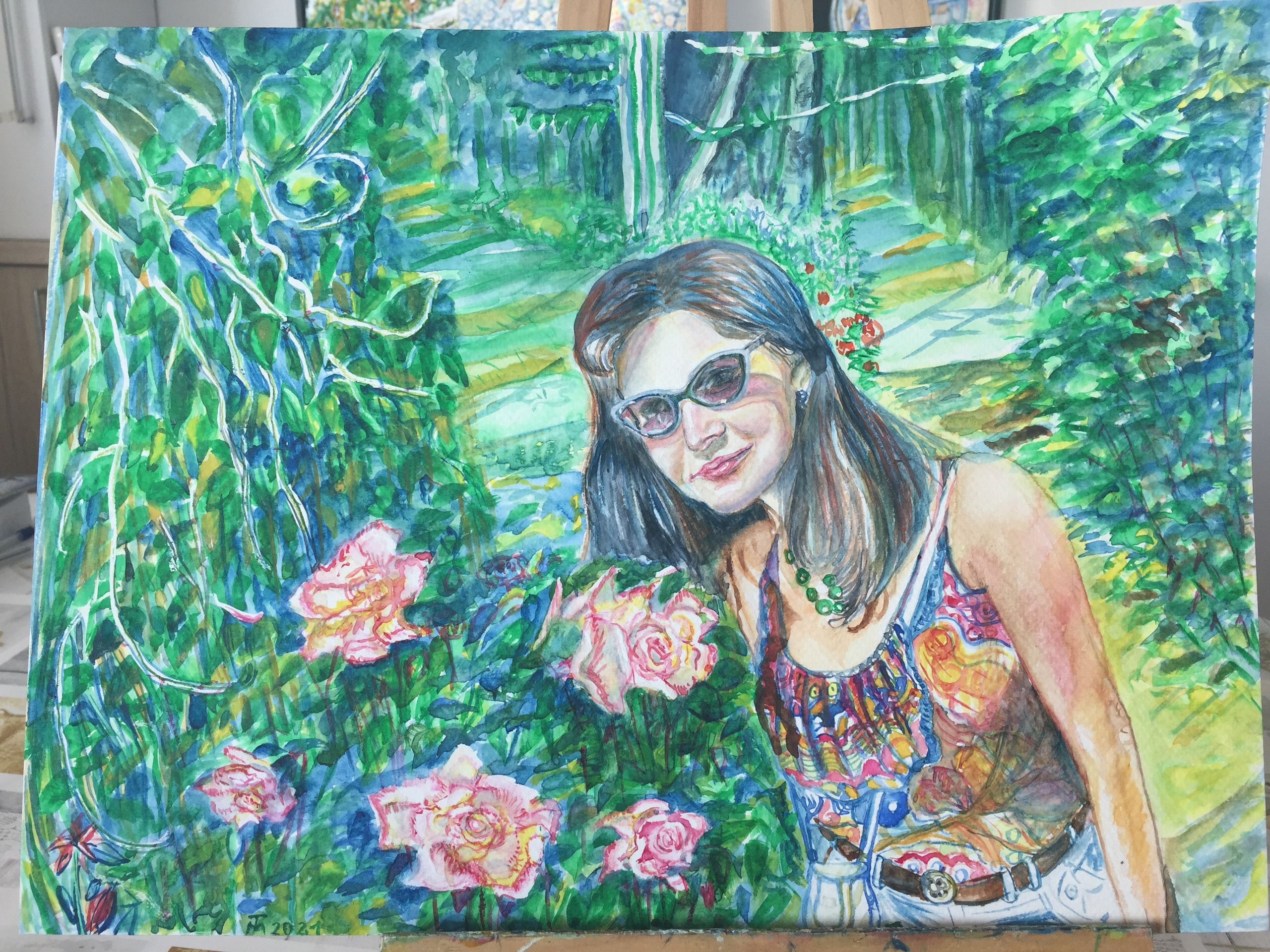 Self-portrait 30/40 cm watercolor on paper 2021