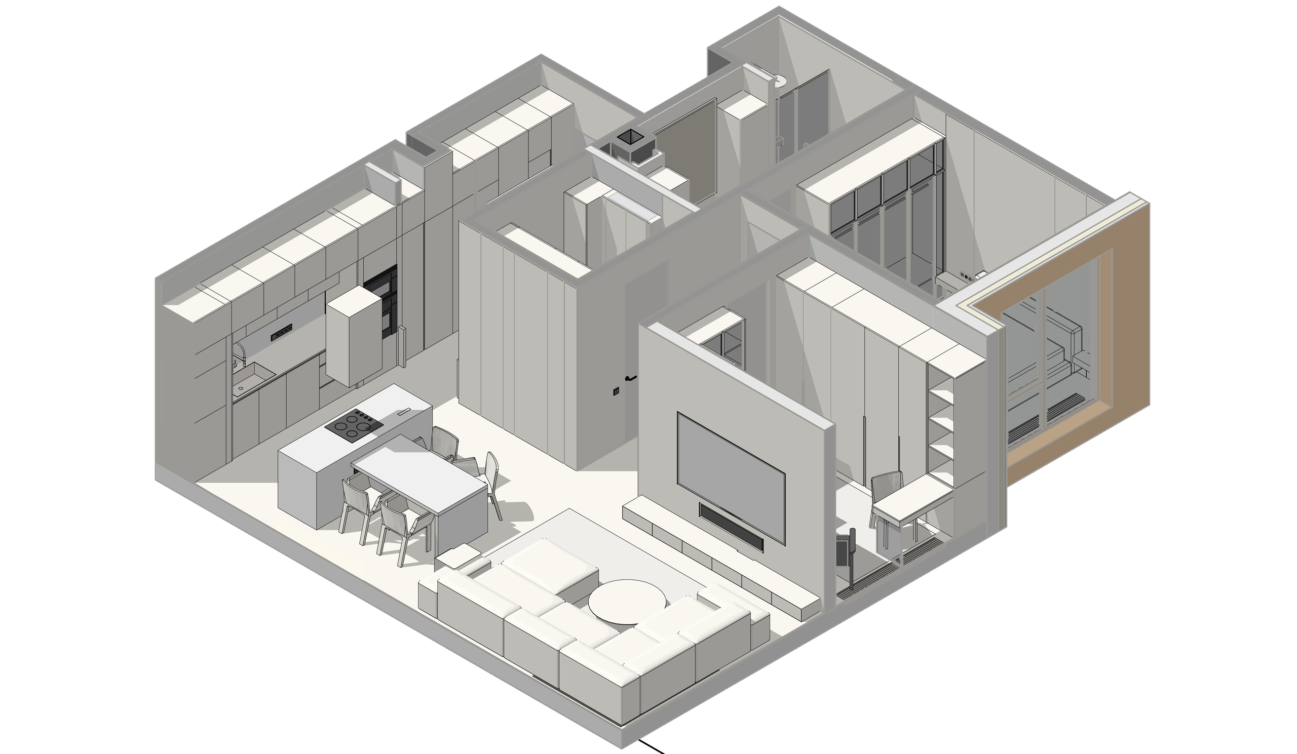Монохромный интерьер просторной квартиры в Москве. Дизайн интерьера Санкт-Петербург | Москва | Калининград