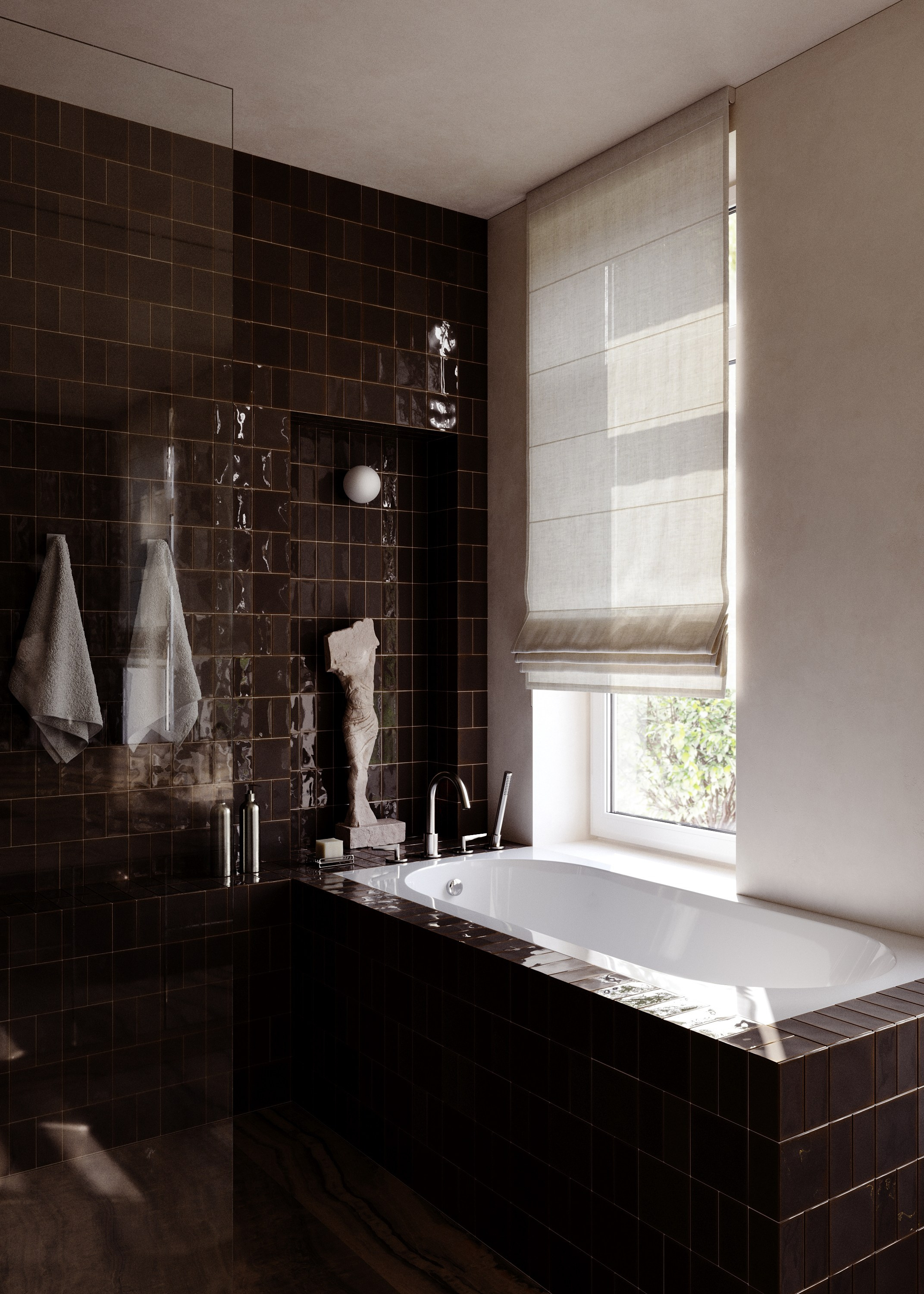 Ванная с видом на сад. 3d визуализатор Валерия Романова